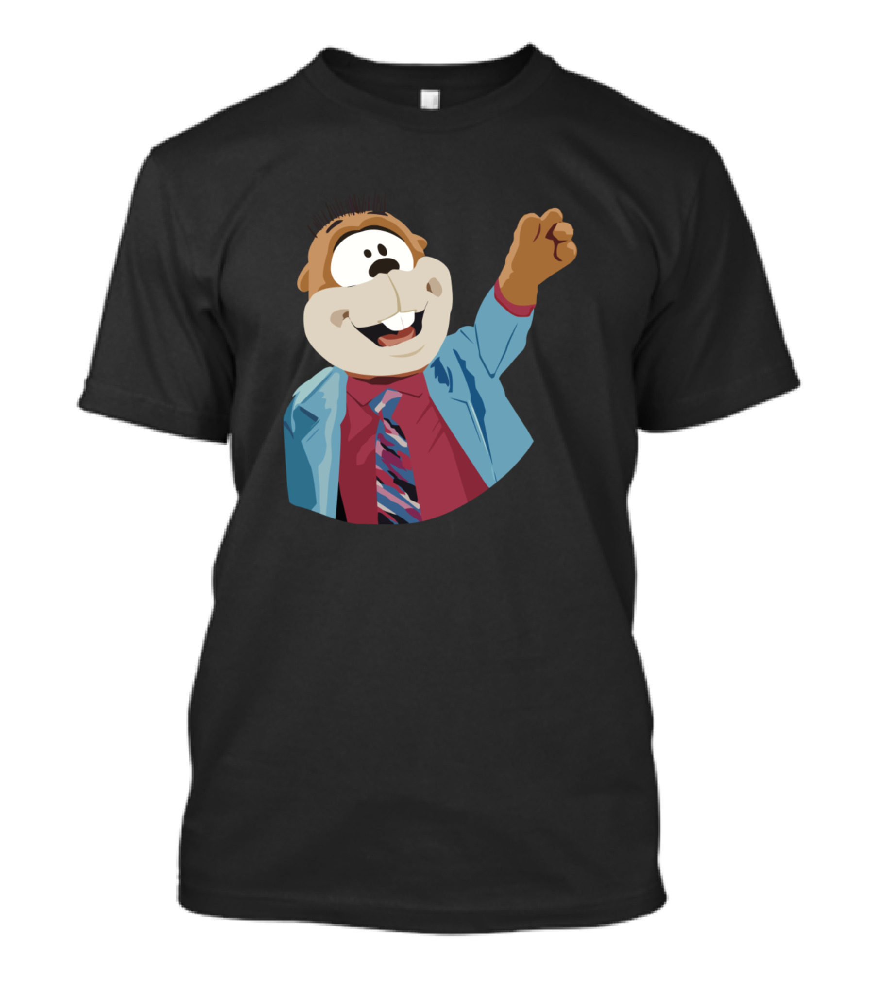 Mr Woodchuck Full House Puppet Character Retro Blue Suit T-Shirt