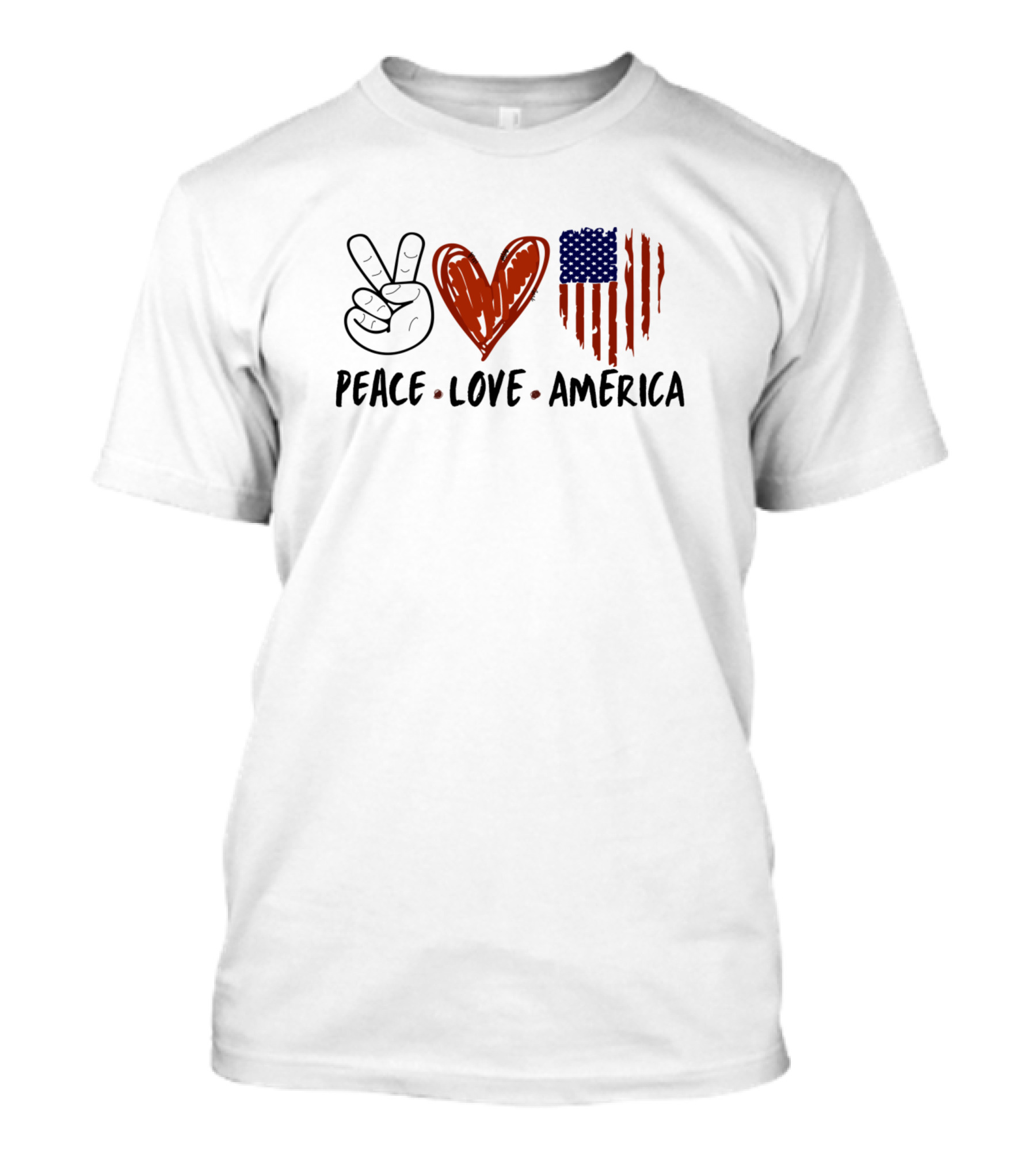 Peace Love USA 4th Of July America Day T-Shirt