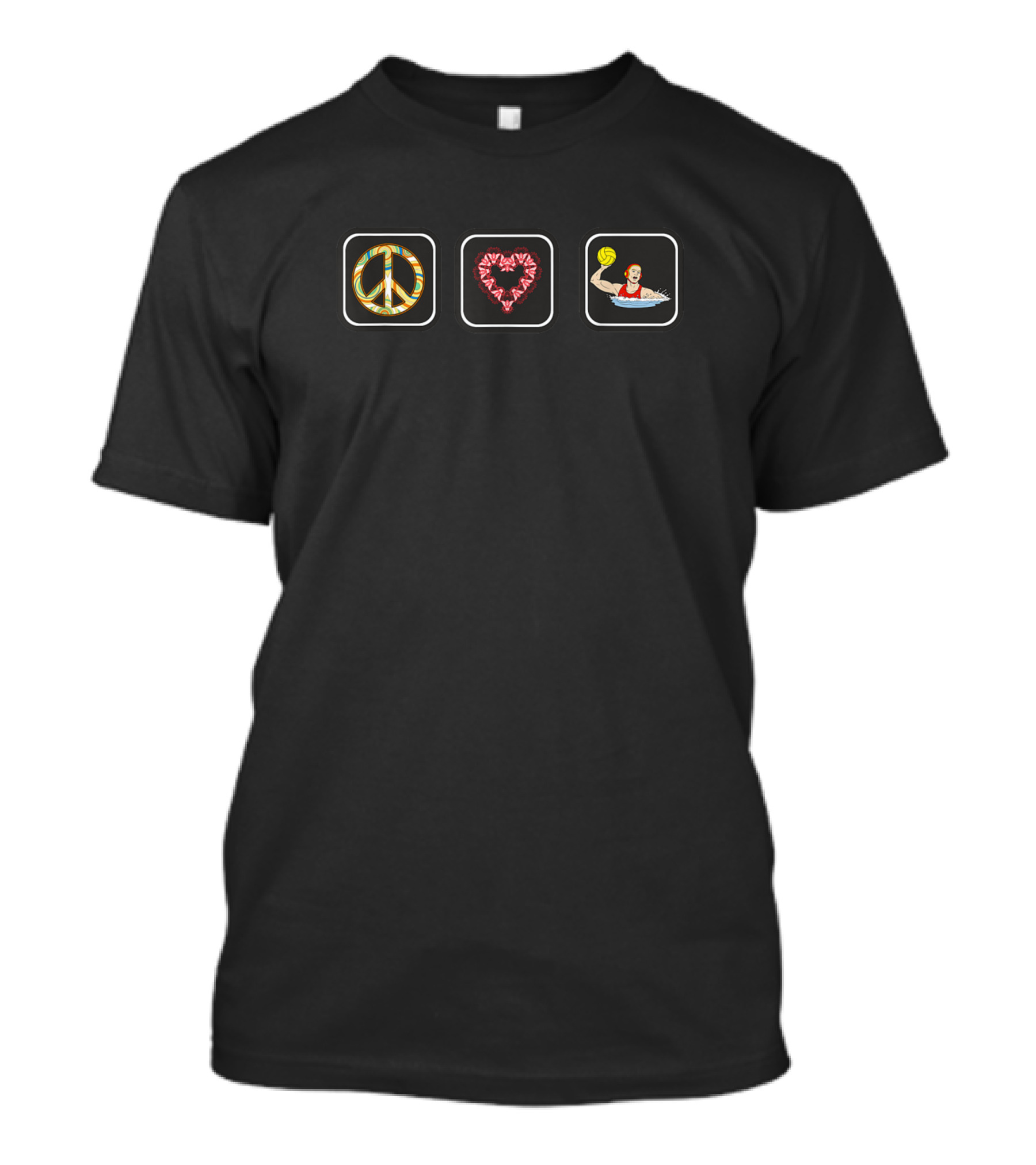 Peace Love Heart Water Polo Player Great Sport T-Shirt