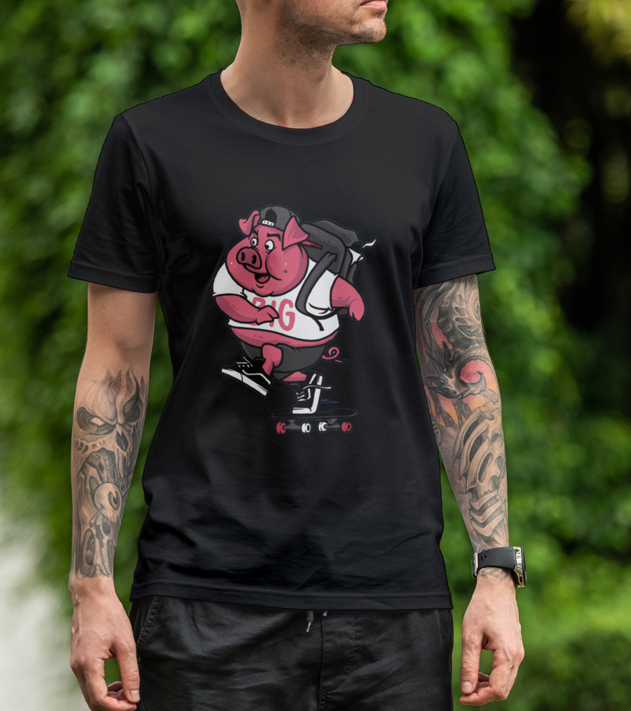 Pig School Backpack Skateboarding Adventure T-Shirt