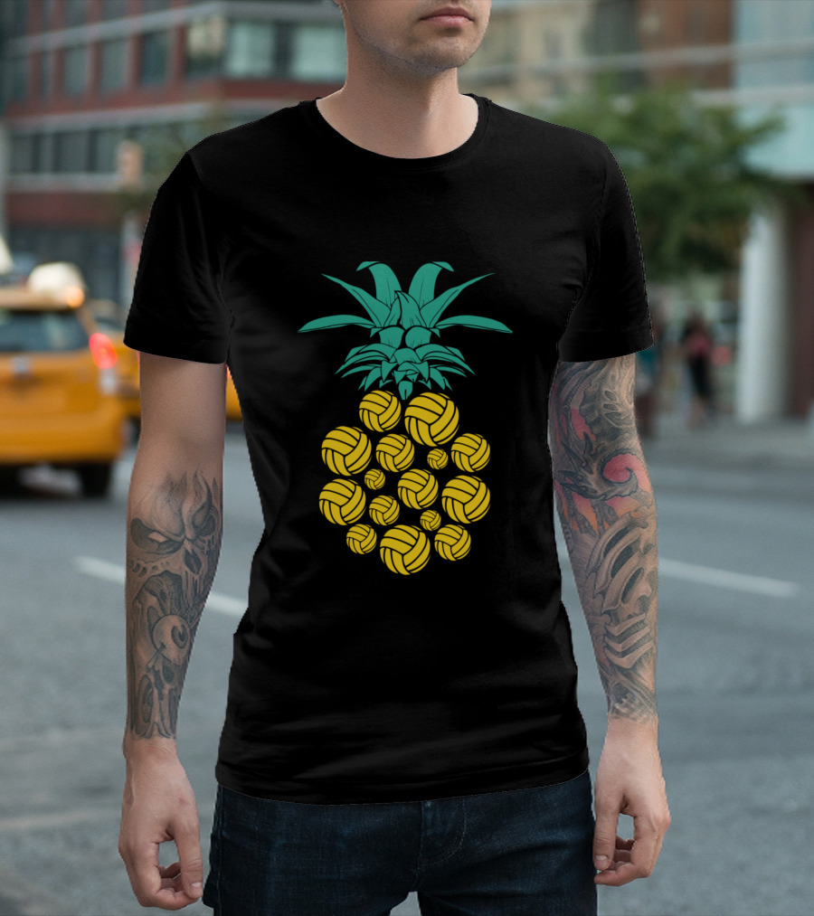 Pineapple Volleyball Funny Volleyball Lover Tropical Sports Humor T-Shirt