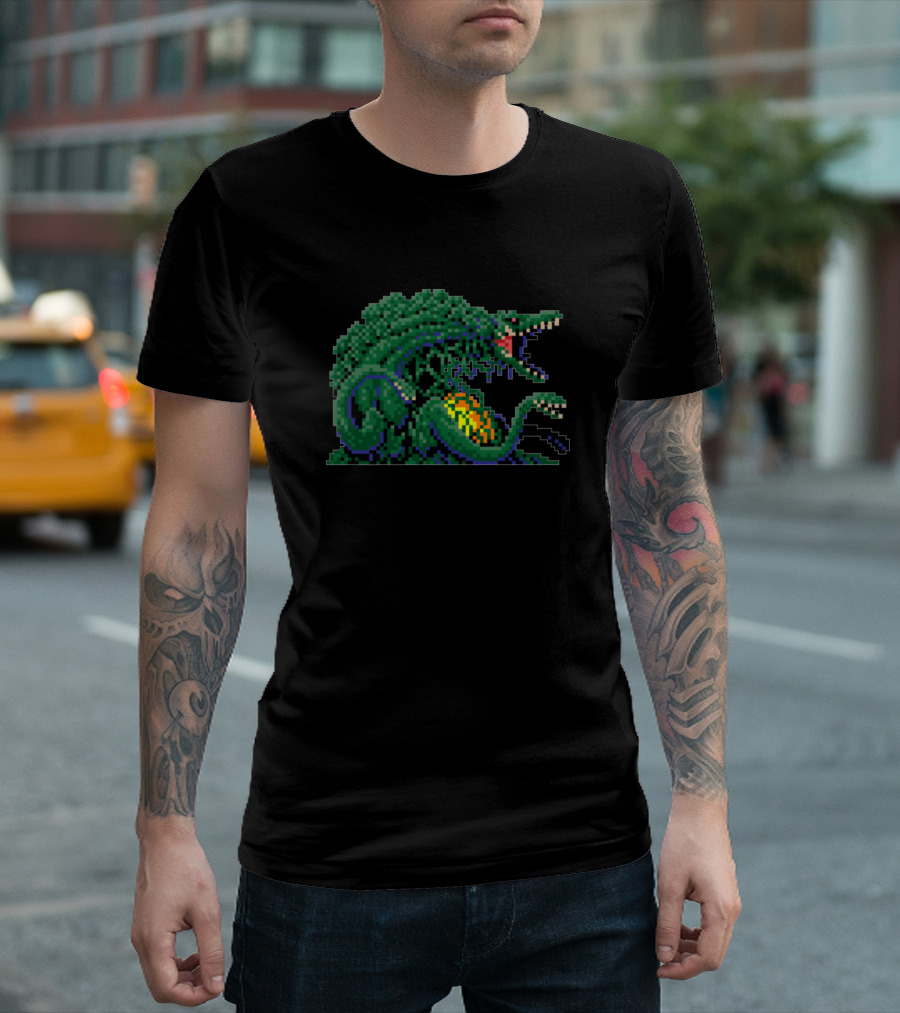 Pixel Biollante Kaiju Monster Retro 8-Bit T-Shirt
