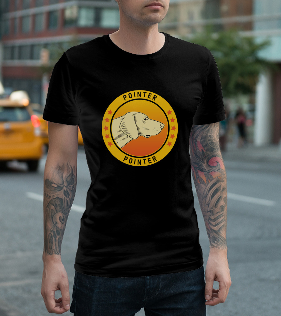 Pointer Dog Pointer Yellow Circle T-Shirt