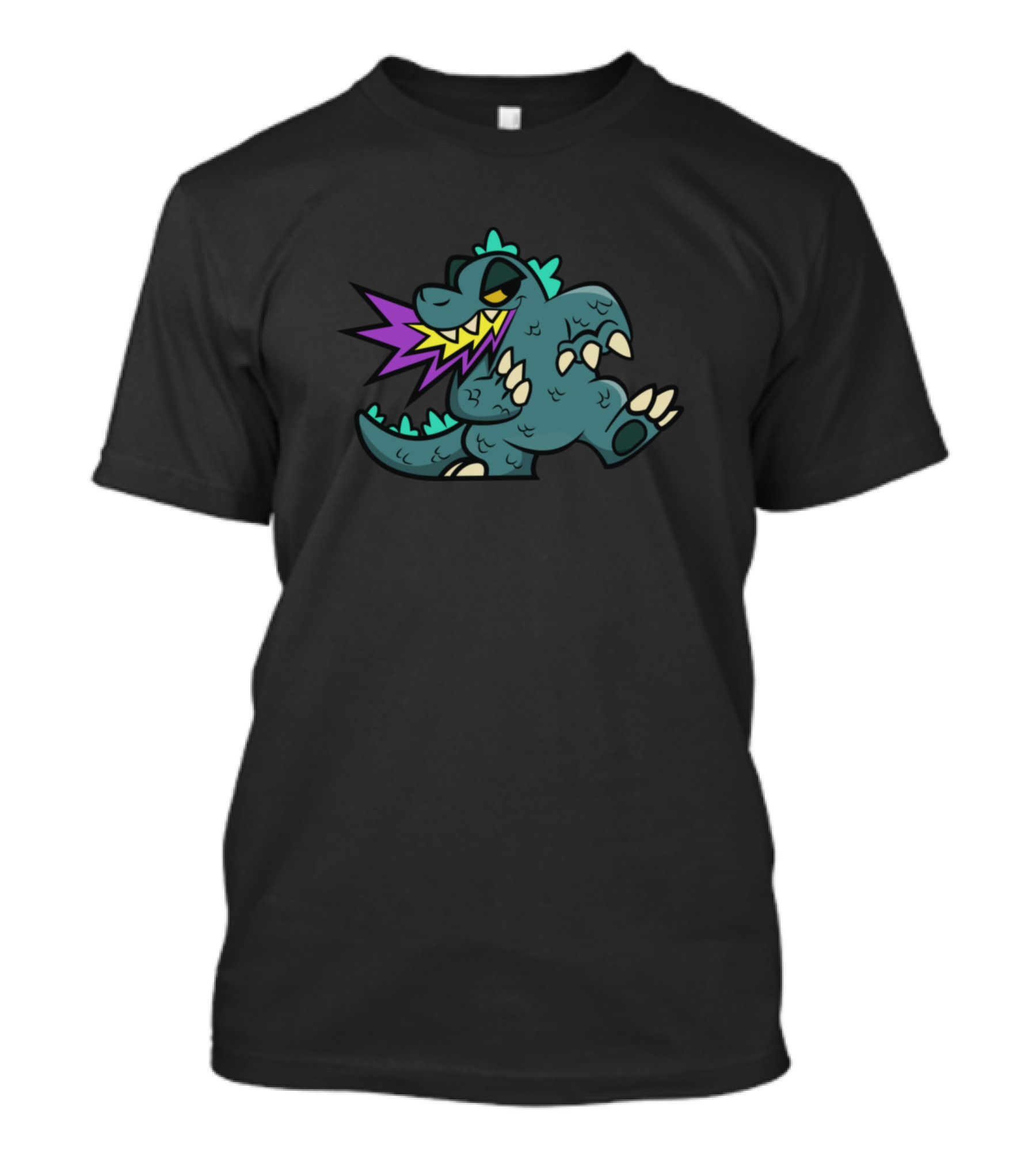 Radzilla Cartoon Monster Breathing Purple Fire T-Shirt