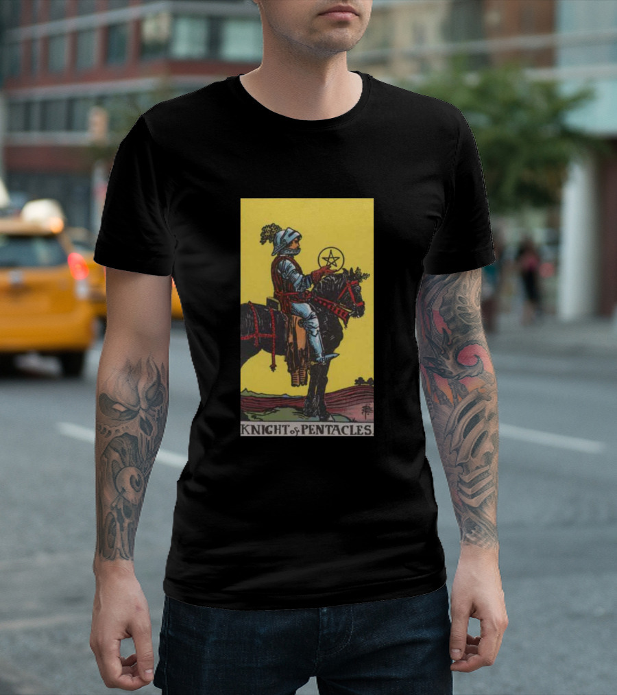 Rider Waite Tarot Card Knight Of Pentacles T-Shirt