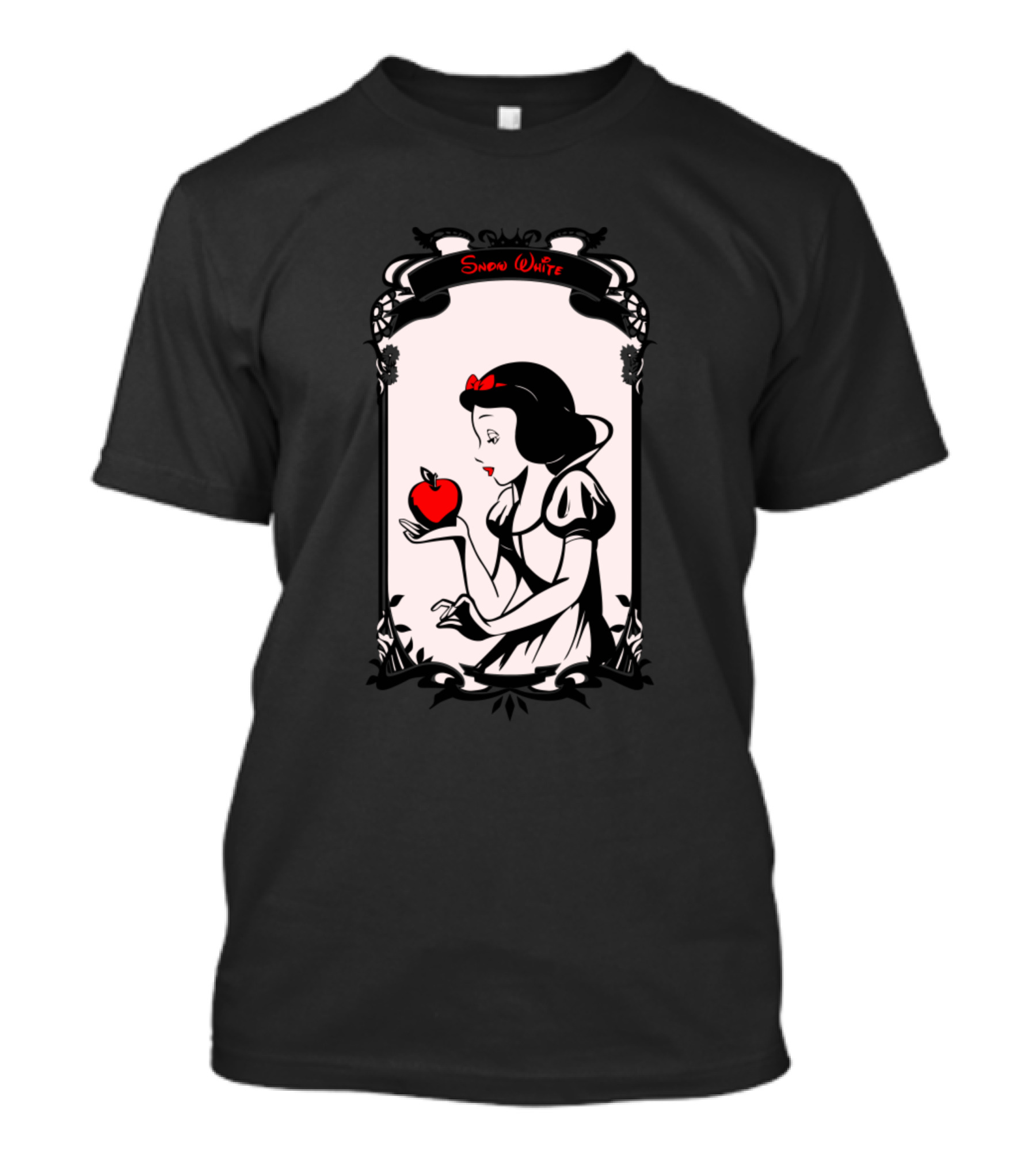 Snow White Holding Red Apple In Classic Frame T-Shirt