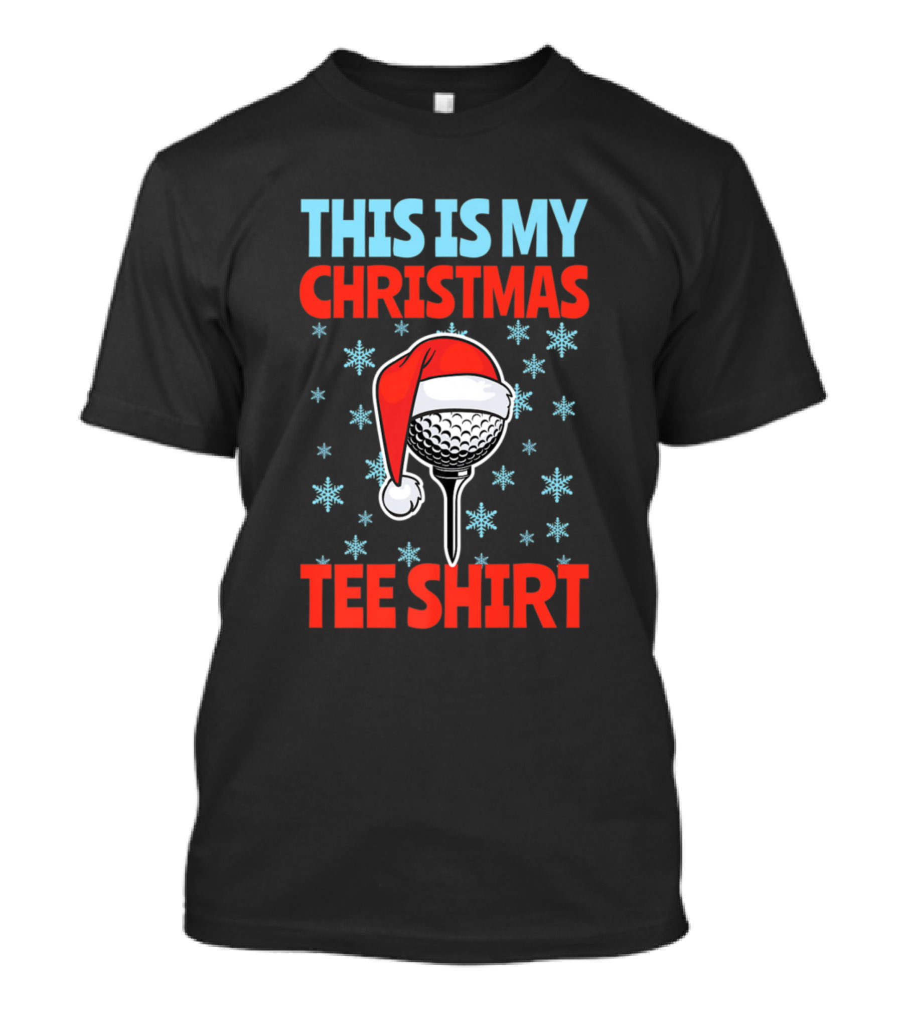 This Is My Christmas Tee Shirt Golf Ball Santa Hat Snowflakes T-Shirt