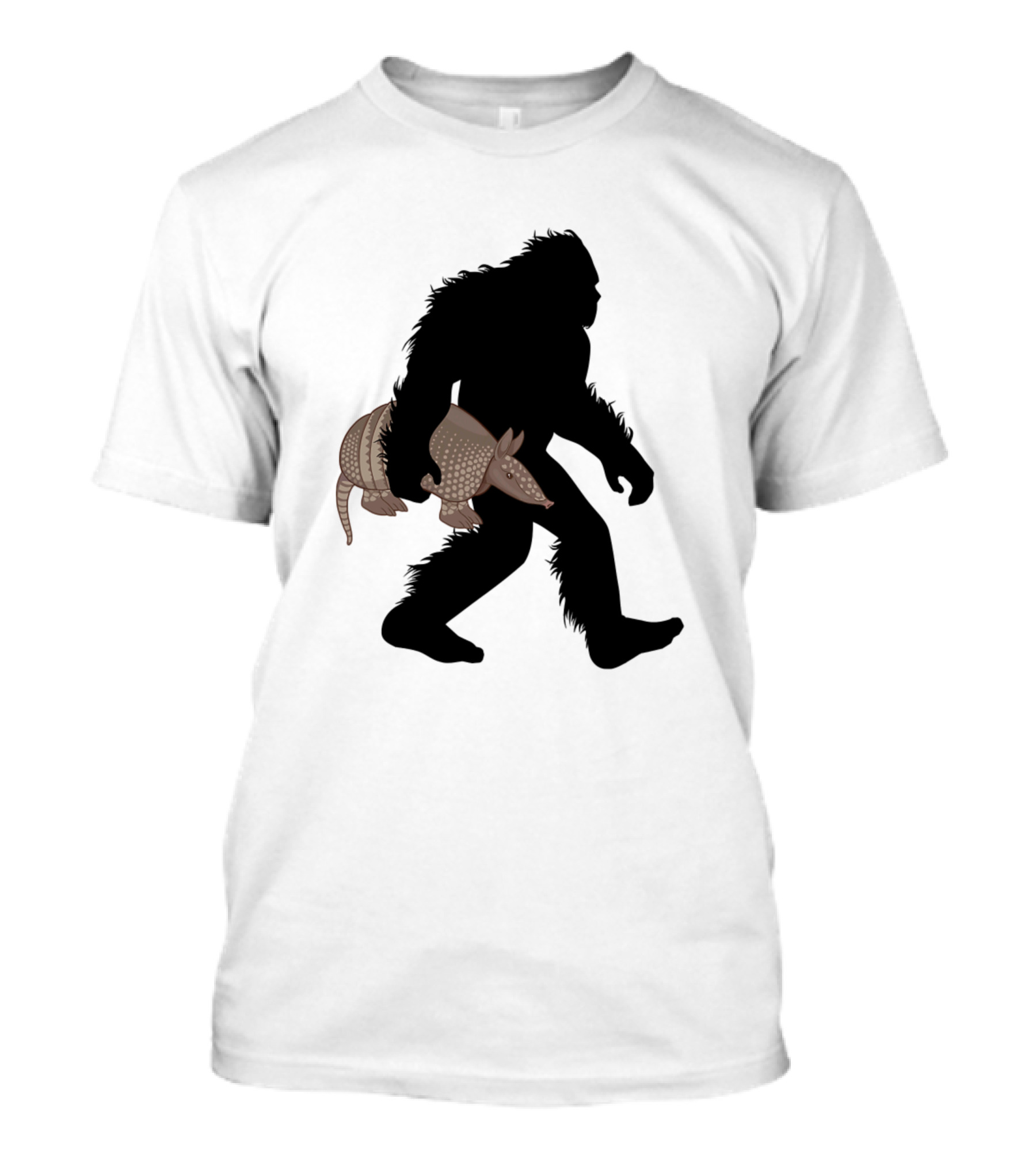 Bigfoot Carrying Armadillo Silhouette Cryptid Sasquatch T-Shirt
