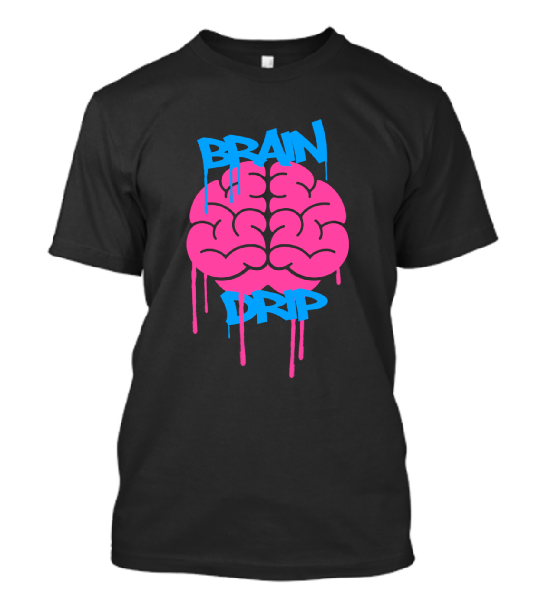 Brain Drip Pink Blue Graffiti Dripping Brain T-Shirt