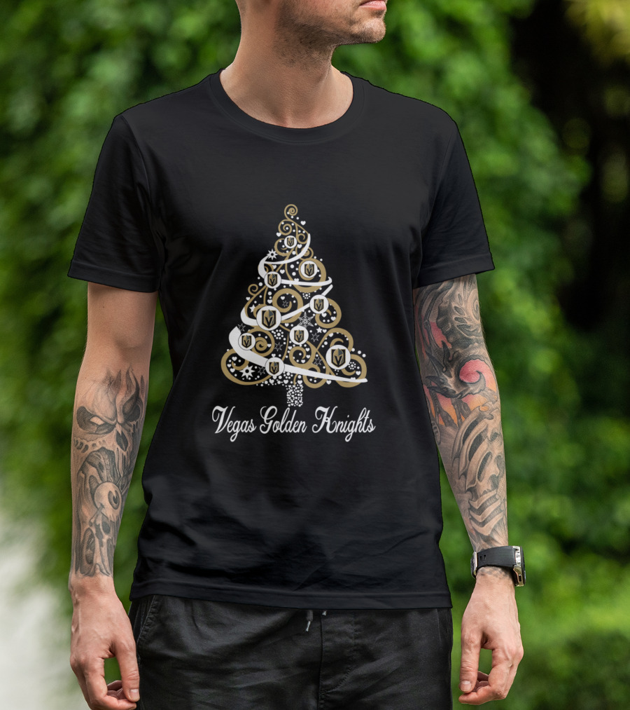 Vegas Golden Knights Christmas Tree Spiral T-Shirt