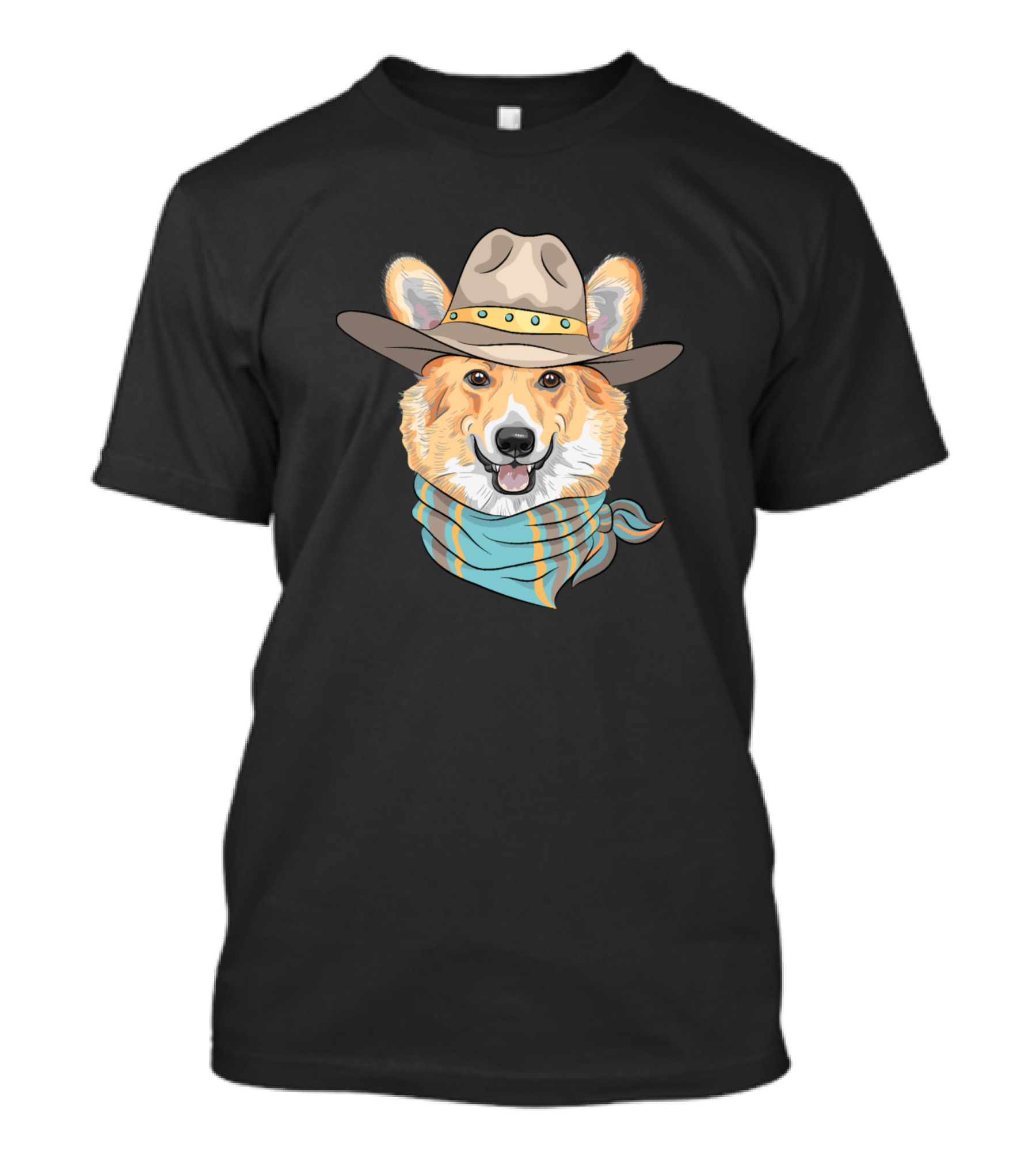 Dogs Corgi Jones238 Cowboy Hat Bandana T-Shirt