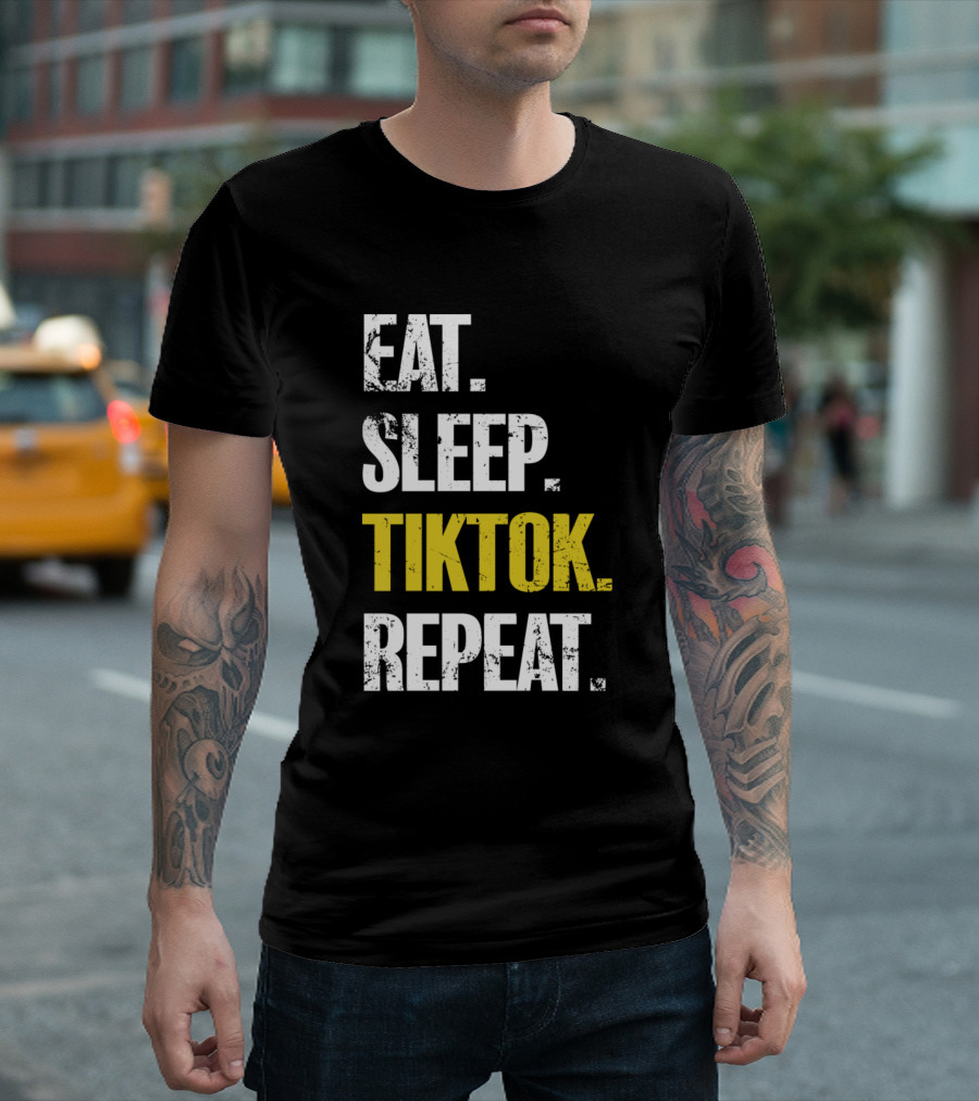Eat Sleep Tiktok Repeat Grunge T-Shirt