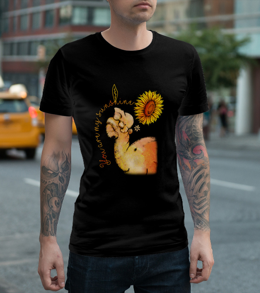 You Are My Sunshine Elephant with Sunflower T-Shirt