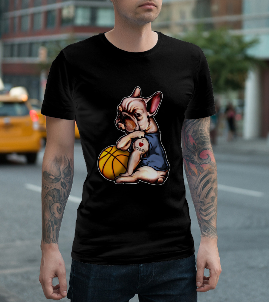 English Bulldogs Grizzlies I Love Grizzlies Basketball T-Shirt