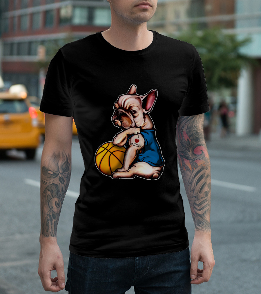 I Love Knicks English Bulldogs Basketball T-Shirt