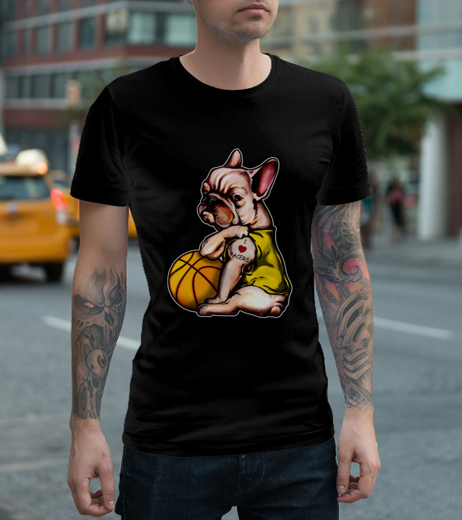 I Love Pacers English Bulldogs Basketball T-Shirt