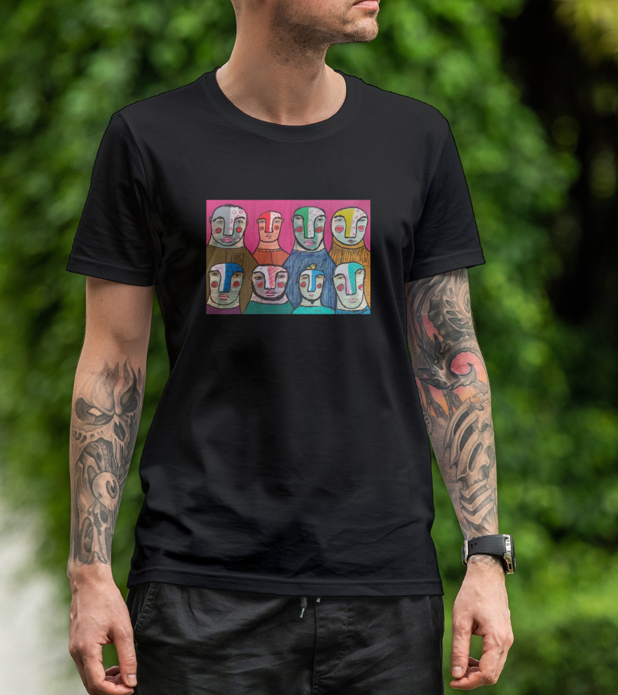 French Philosophers Colorful Portraits T-Shirt
