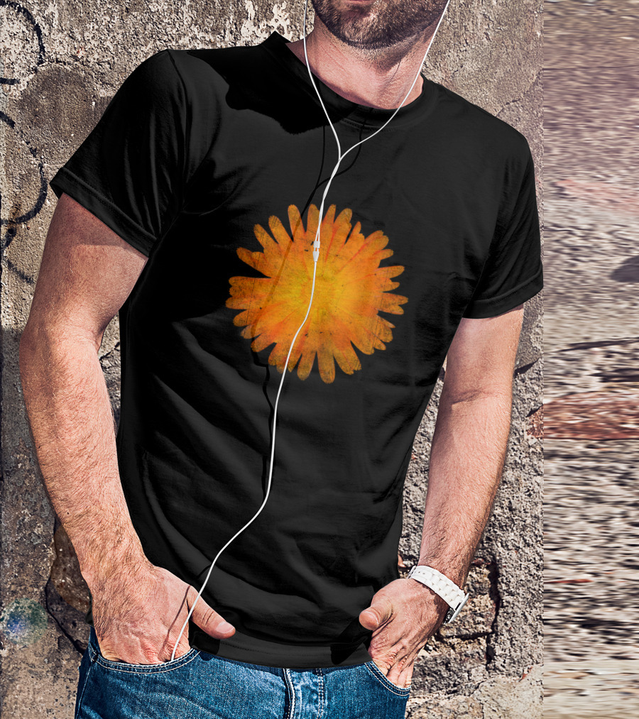 Grunge Marigold Flower On Pink Background Aesthetic T-Shirt