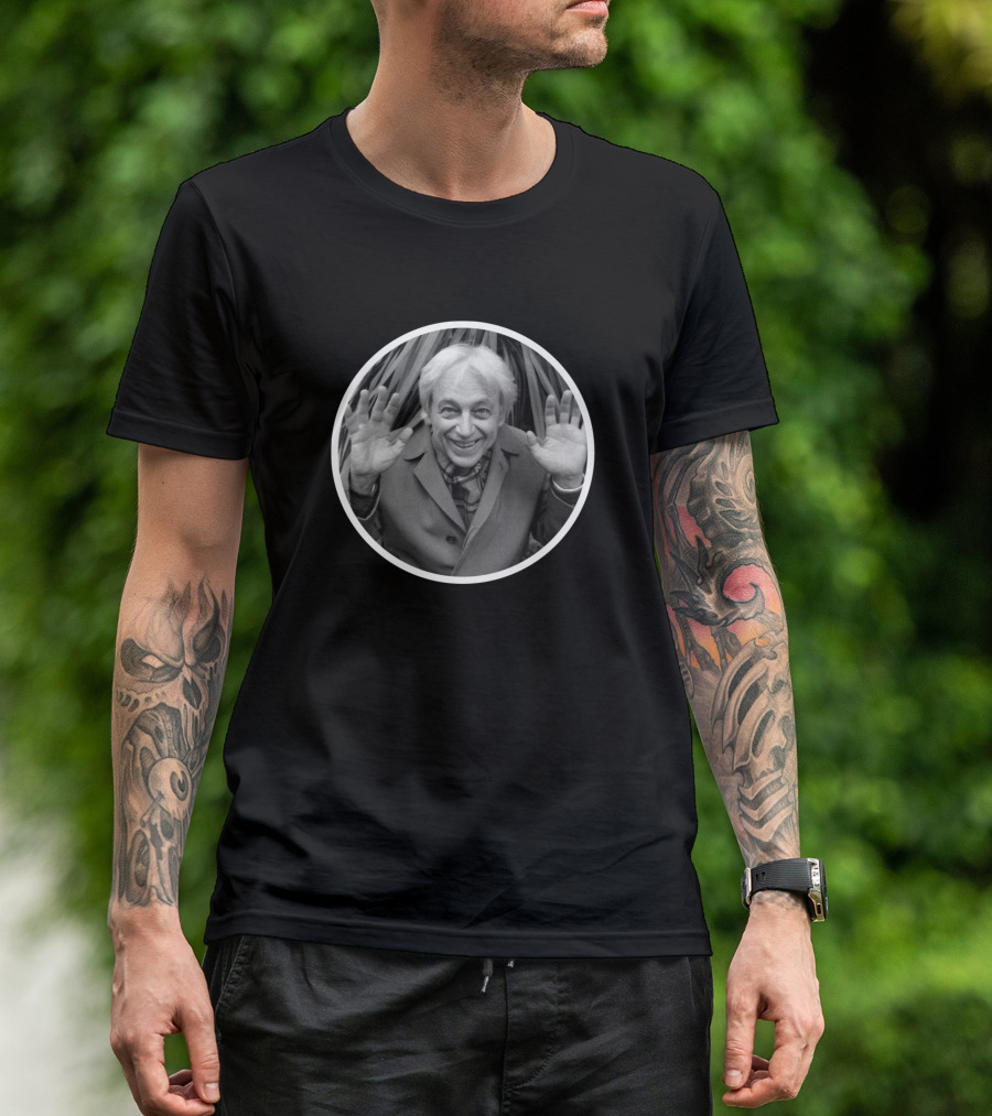 György Ligeti Smiling Portrait With Raised Hands T-Shirt
