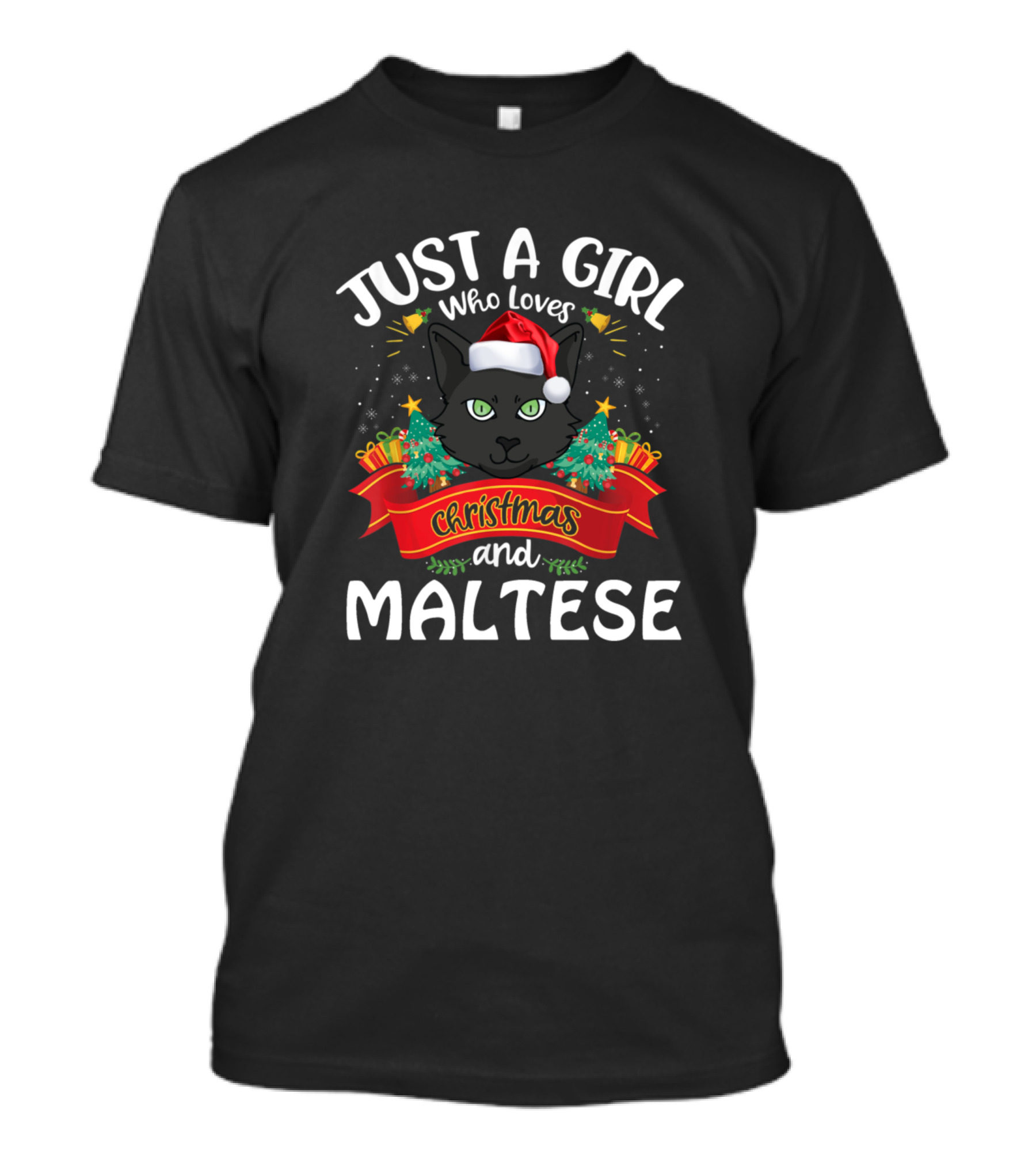 Just A Girl Who Loves Christmas And Maltese Cat T-Shirt