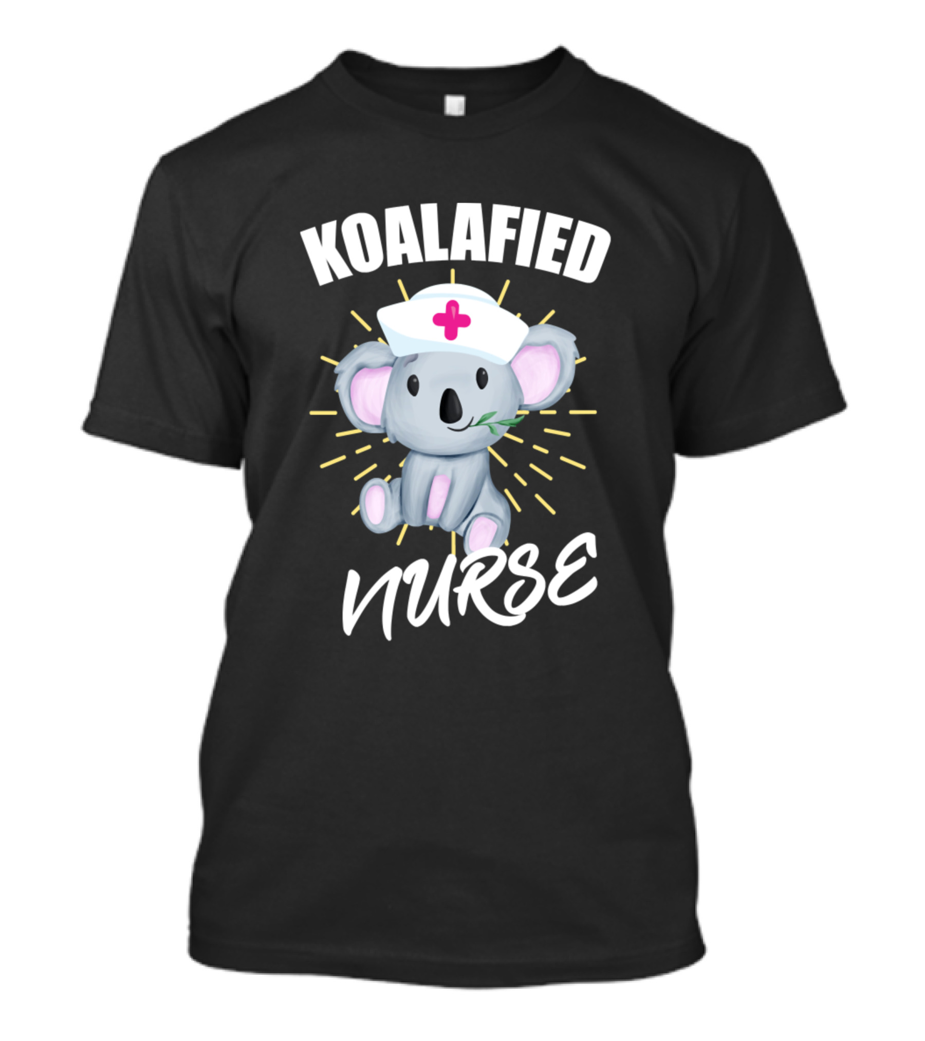 Koalafied Nurse Koala With Nurse Hat And Bear Forest T-Shirt