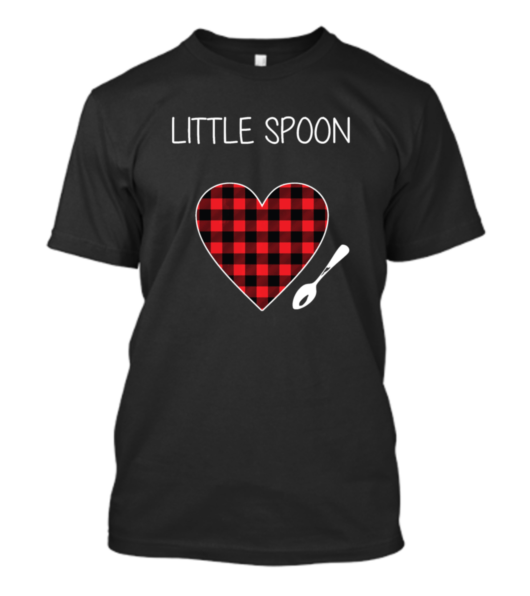Little Spoon Heart Plaid Valentine Matching Couple T-Shirt