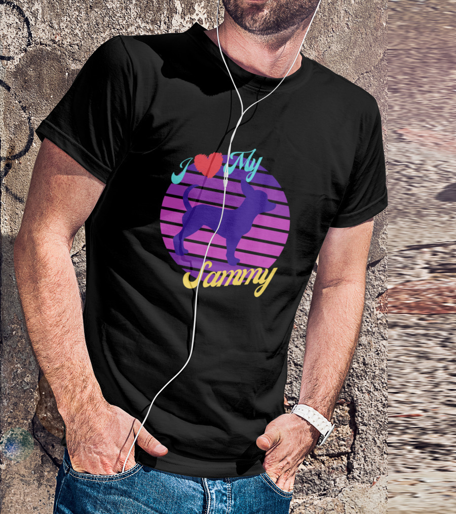 Love My Sammy I Heart Retro Sunset Chihuahua T-Shirt
