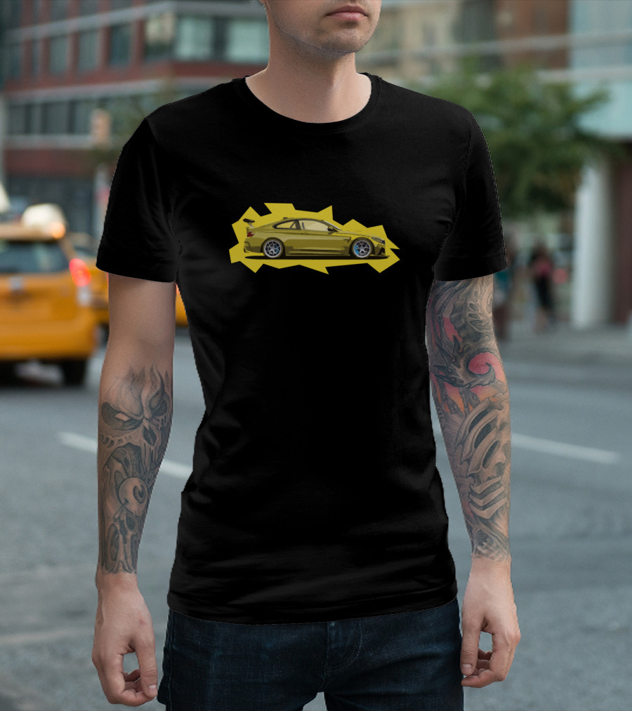M4 Gts Cs F82 Yellow Gold Car Cut Out T-Shirt