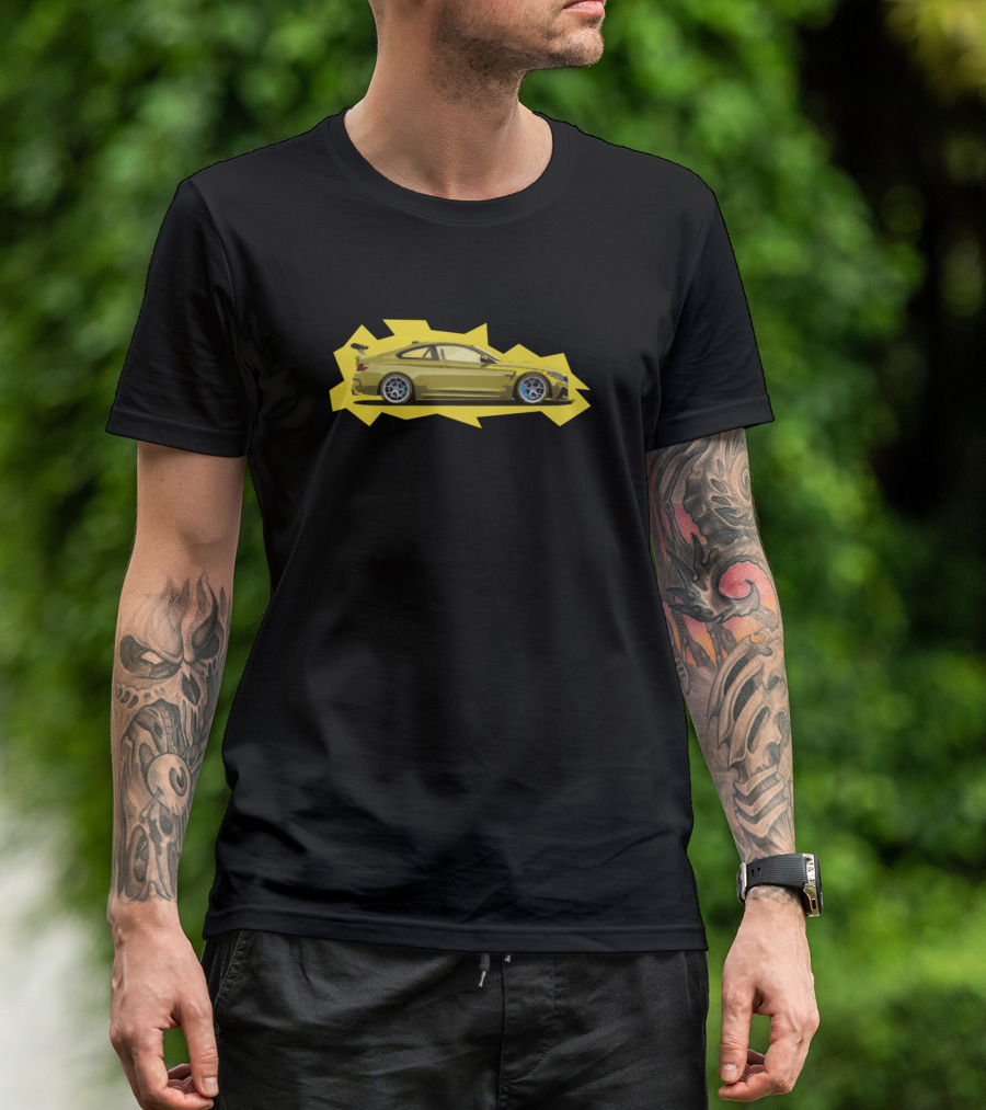 M4 Gts Cs F82 Yellow Gold Car Cut Out T-Shirt