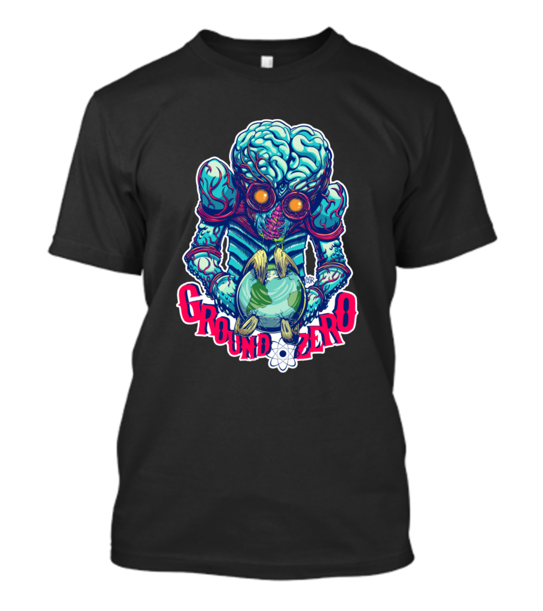 Metaluna Ground Zero Alien Holding Earth T-Shirt