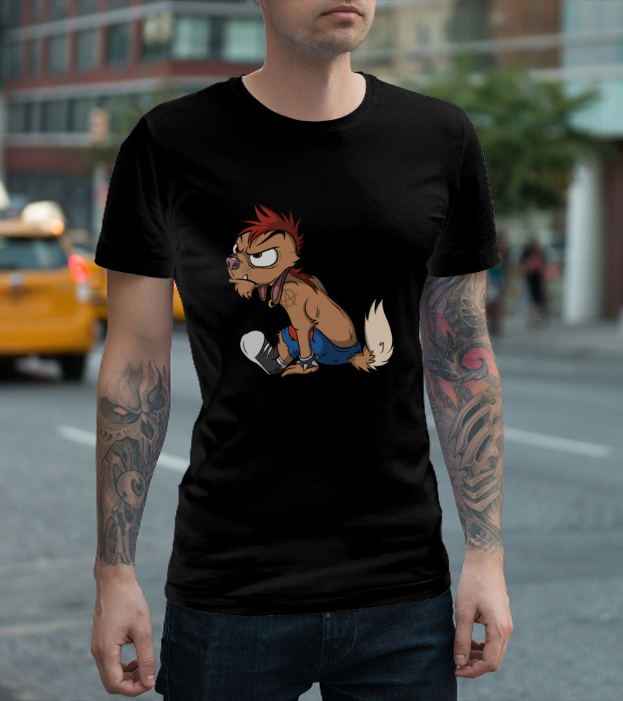 Misgarabatos33 Streetwise Rebellious Cartoon Dog In Sneakers T-Shirt