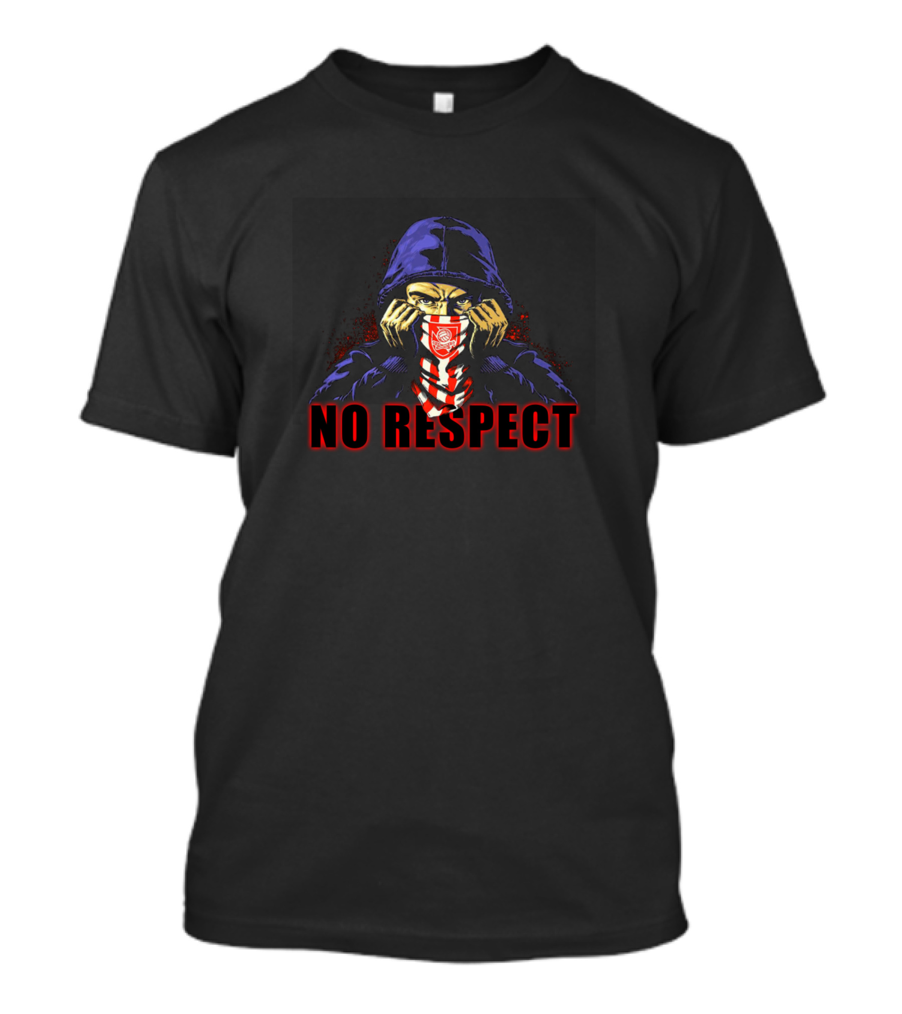 No Respect Hoodie Kirkby Casuals Red And White Scarf T-Shirt