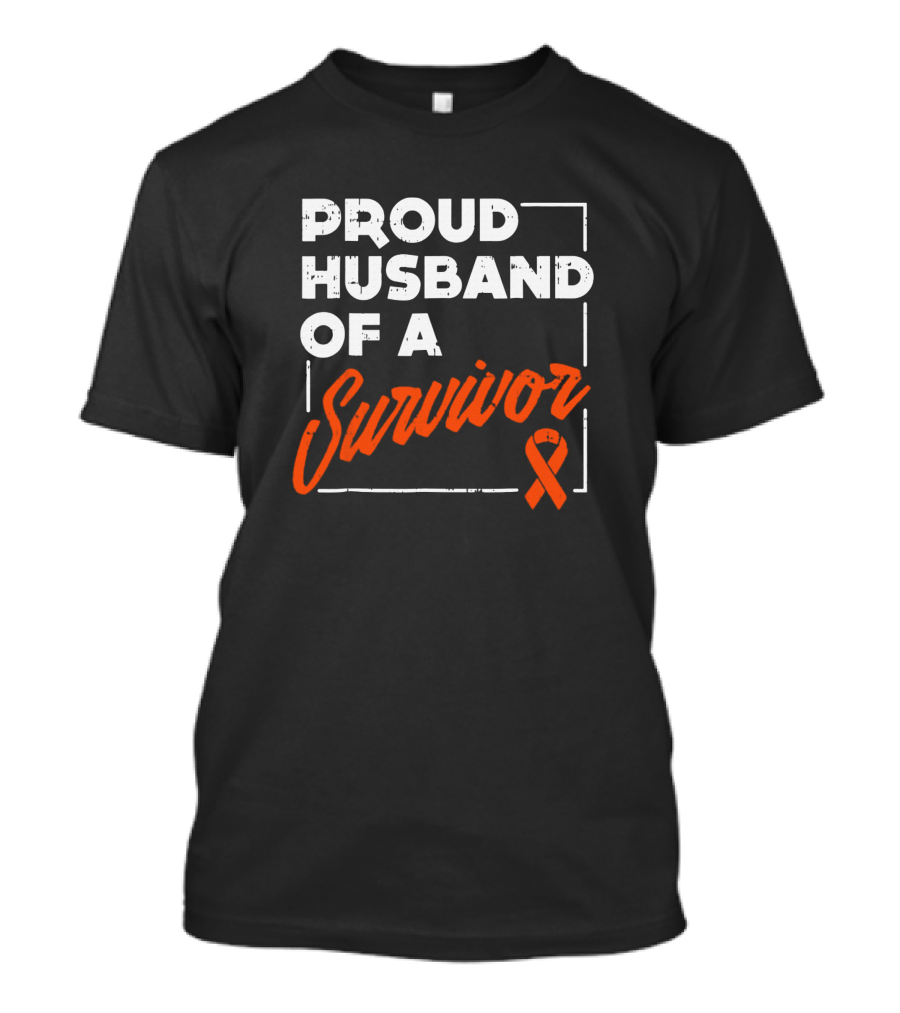 Proud Husband Of A Survivor Orange Ribbon Awareness T-Shirt
