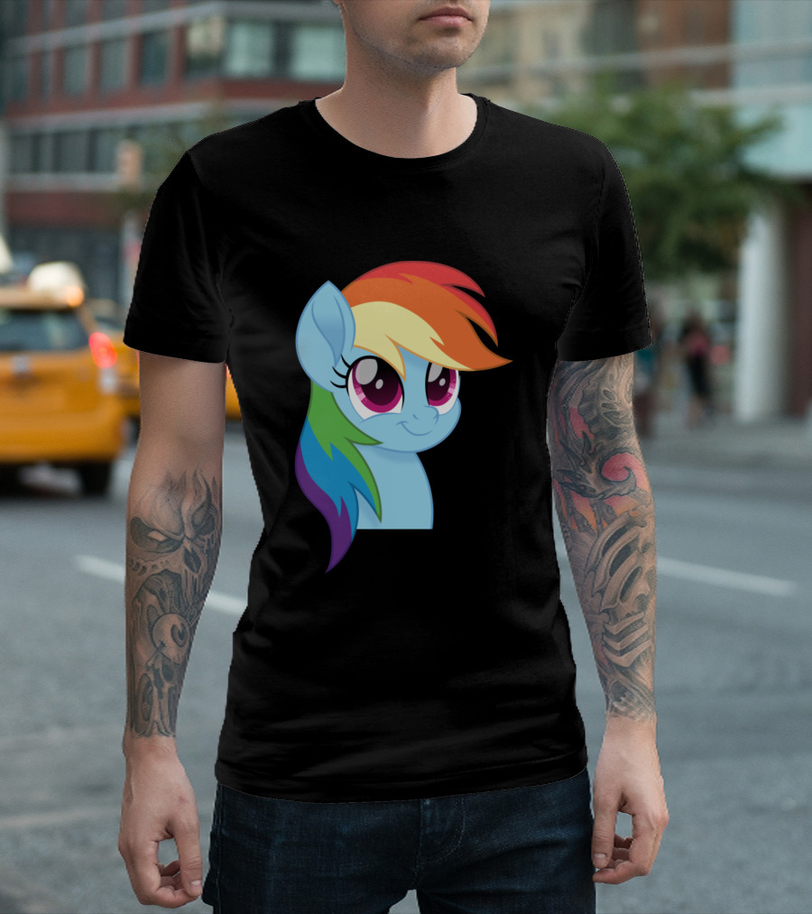 Rainbow Dash My Little Pony Character Head Shot T-Shirt