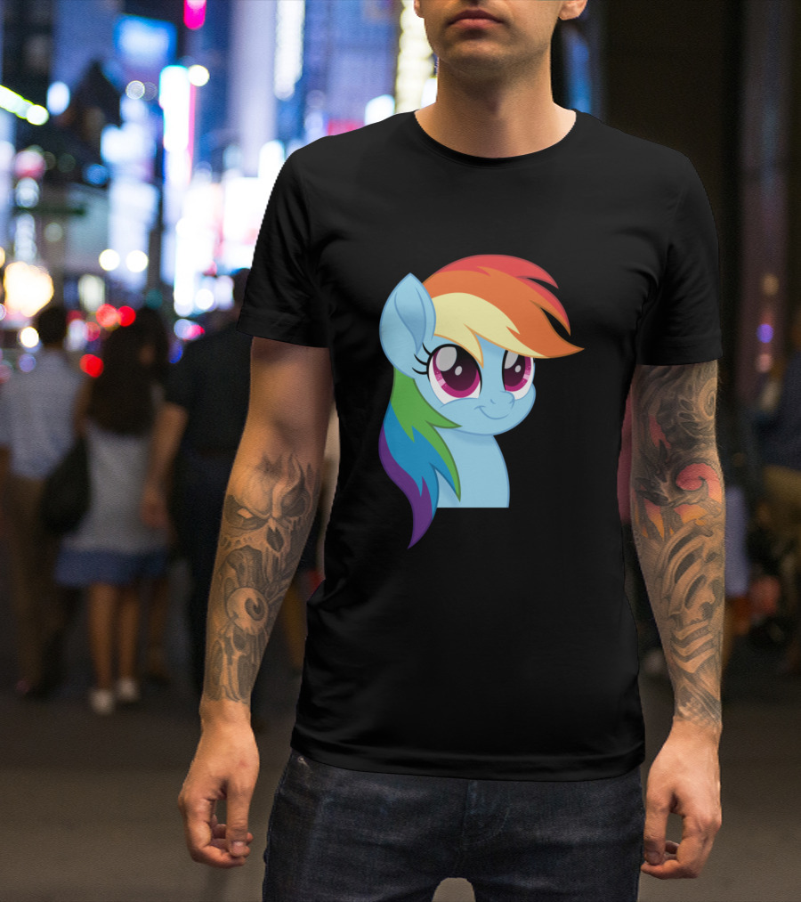 Rainbow Dash My Little Pony Character Head Shot T-Shirt
