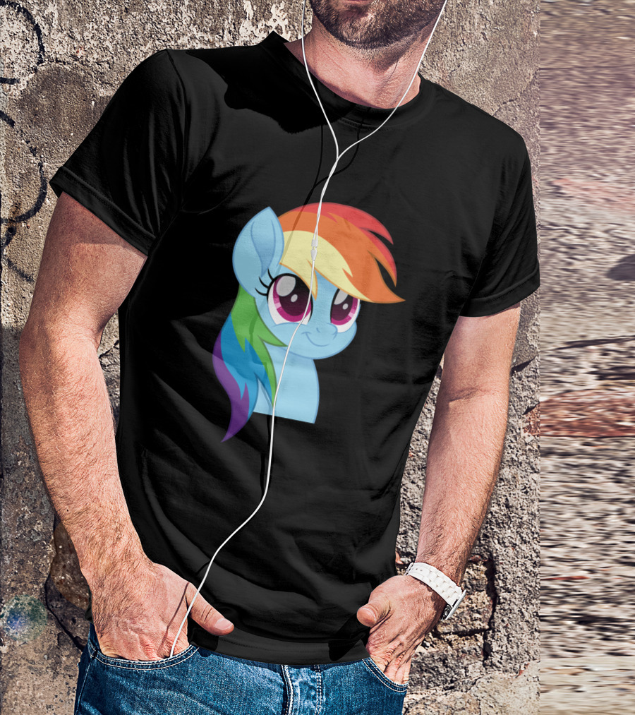 Rainbow Dash My Little Pony Character Head Shot T-Shirt