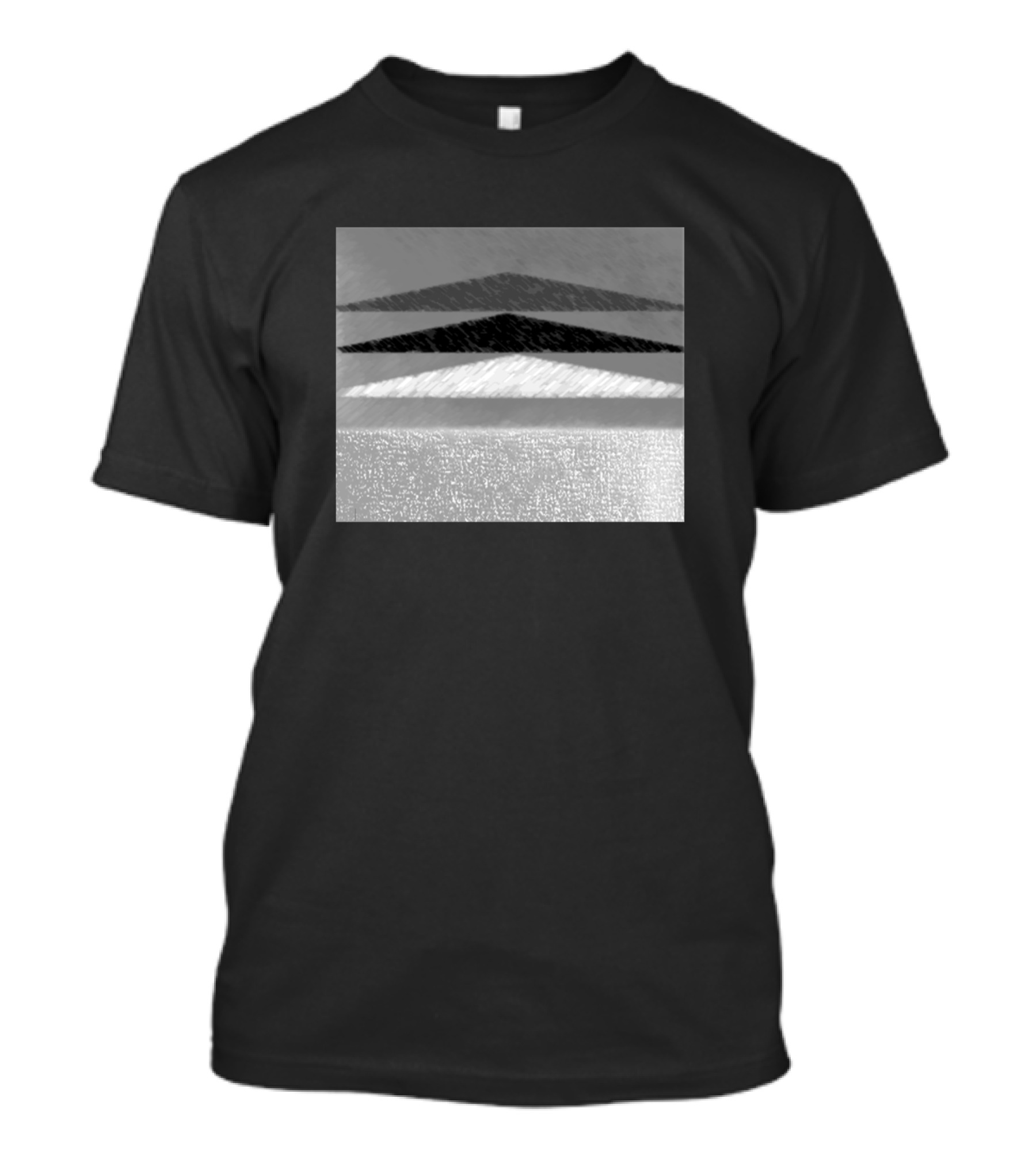 Abash Terra Threestars Monochrome Pattern Minimalist T-Shirt