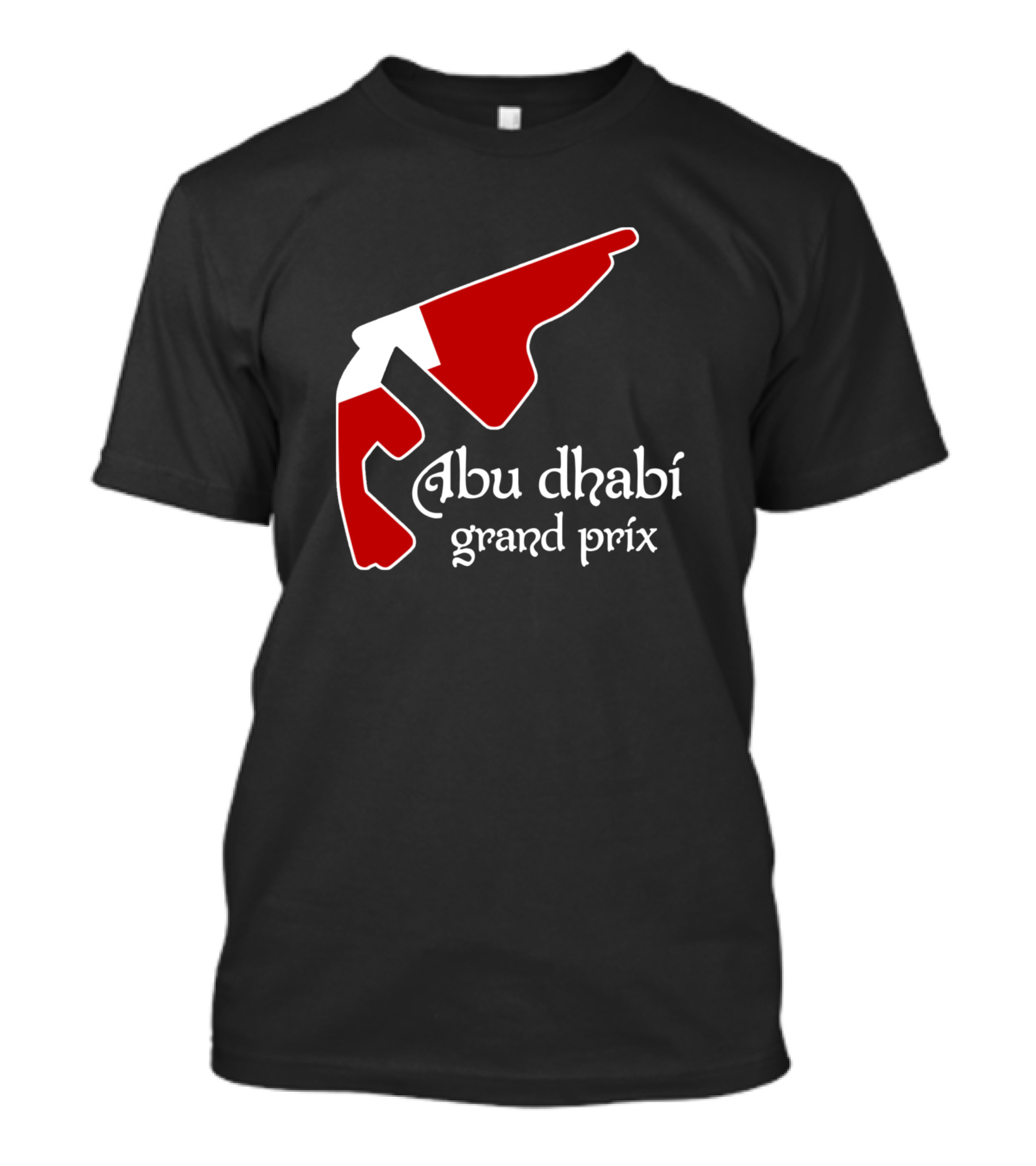 Abu Dhabi Grand Prix Yas Marina Circuit Map Red And White T-Shirt