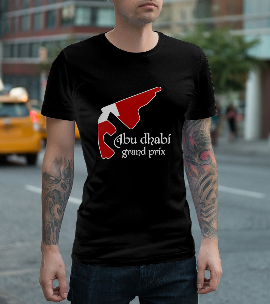 Abu Dhabi Grand Prix Yas Marina Circuit Map Red And White T-Shirt