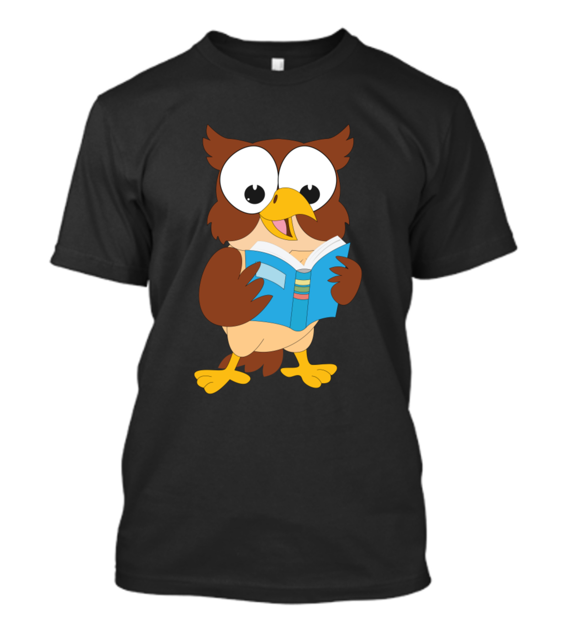 Children Cartoon Owl Reading Book Friend T-Shirt