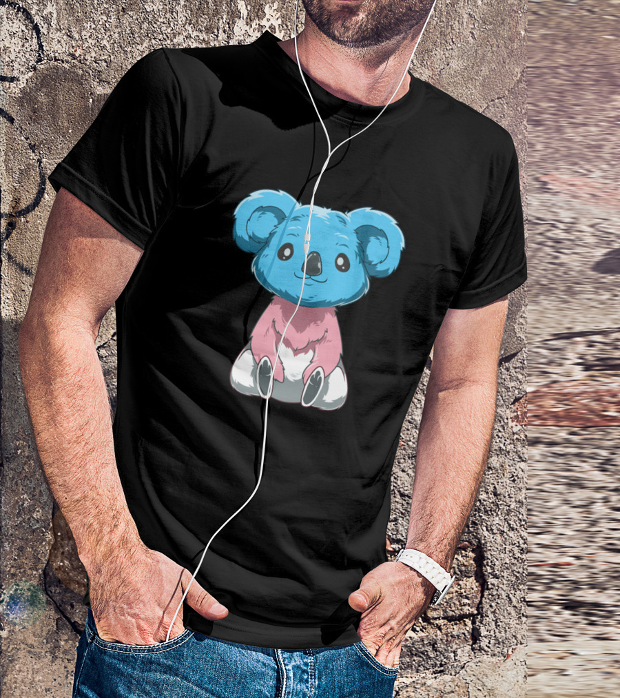 Adorable Blue And Pink Koala Transgender Flag Colors T-Shirt