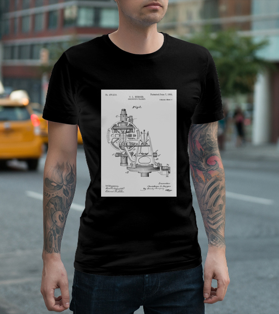 C. L. Berger Engineers Transit Patent June 7 1892 T-Shirt