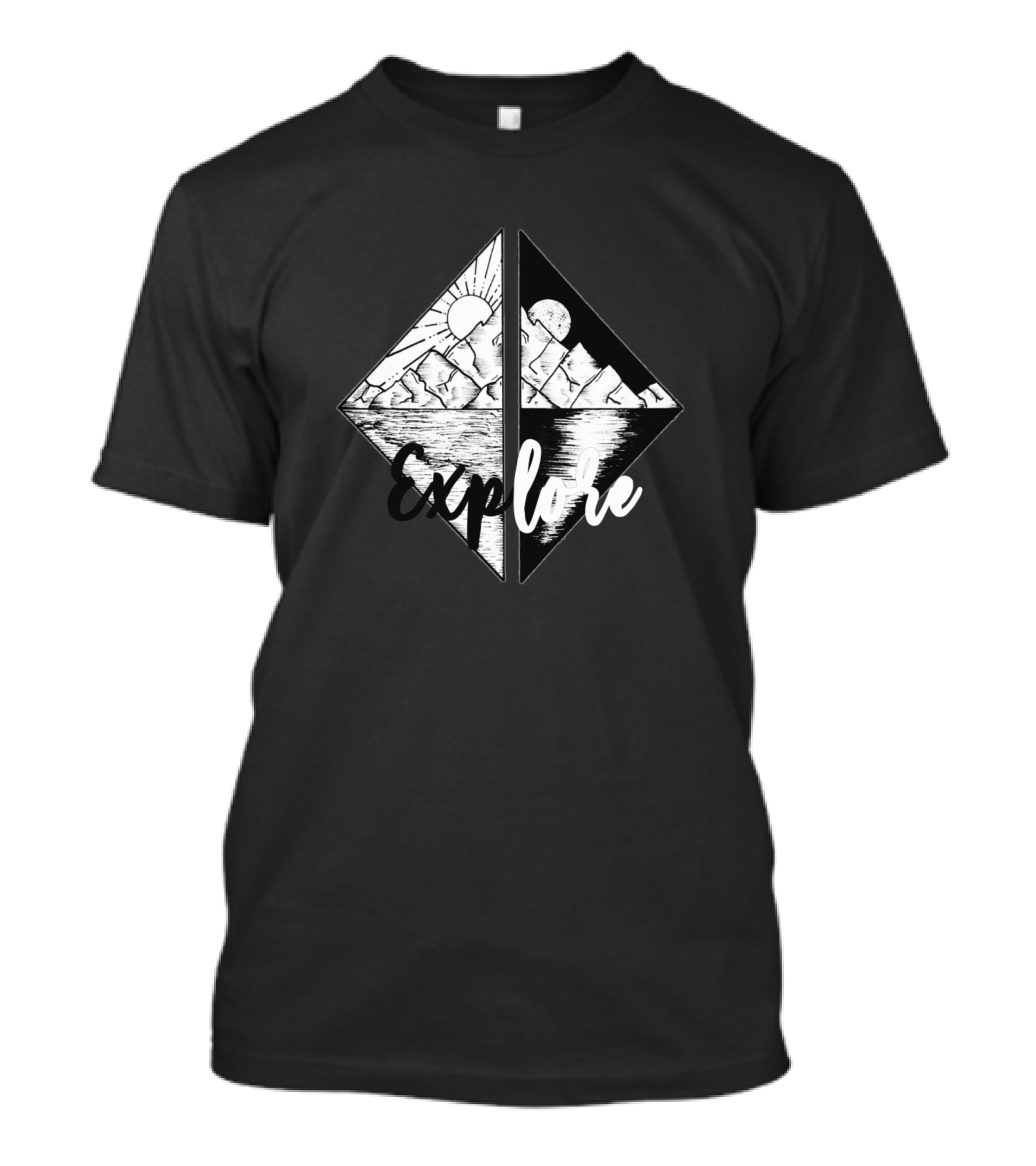 Explore Adventure Mountains Sun And Moon T-Shirt