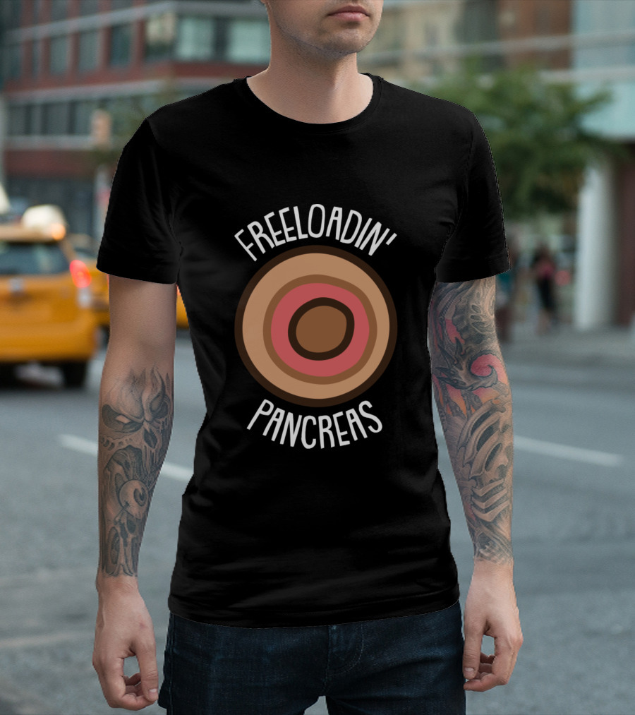 Freeloadin' Pancreas Retro Concentric Circle T-Shirt