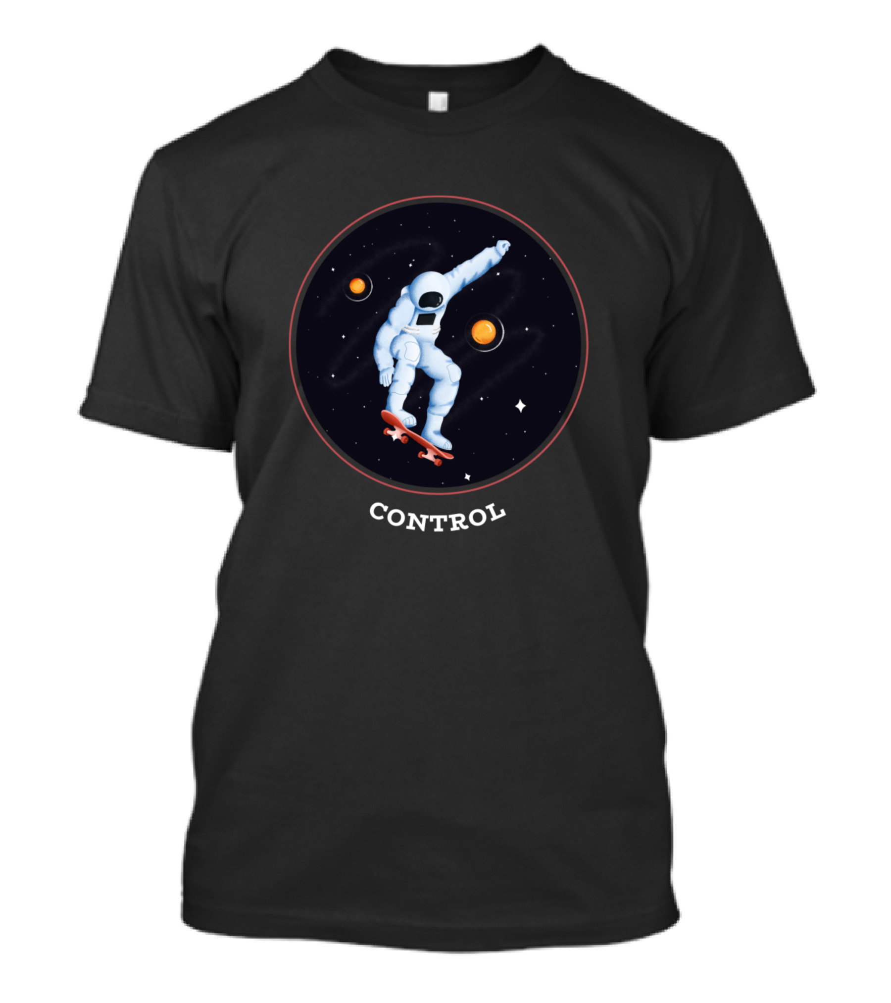 Astronaut Skateboard Control In Space T-Shirt