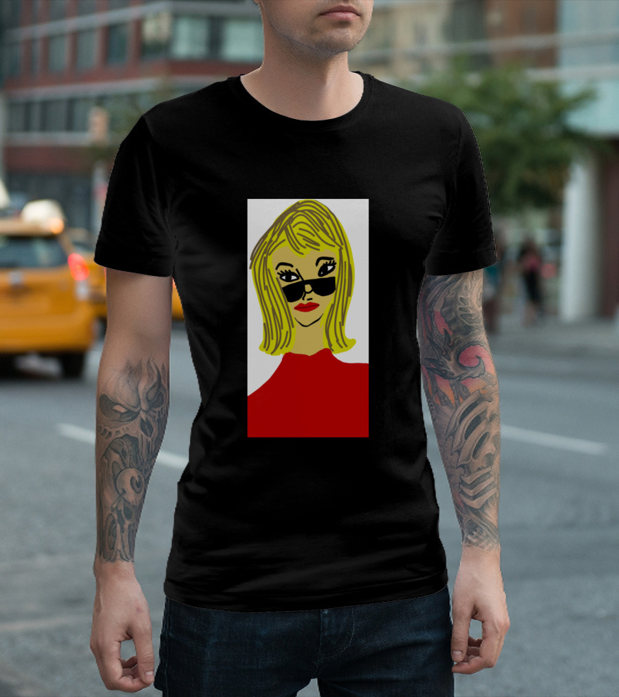 Girl Face With Blonde Hair And Sunglasses T-Shirt