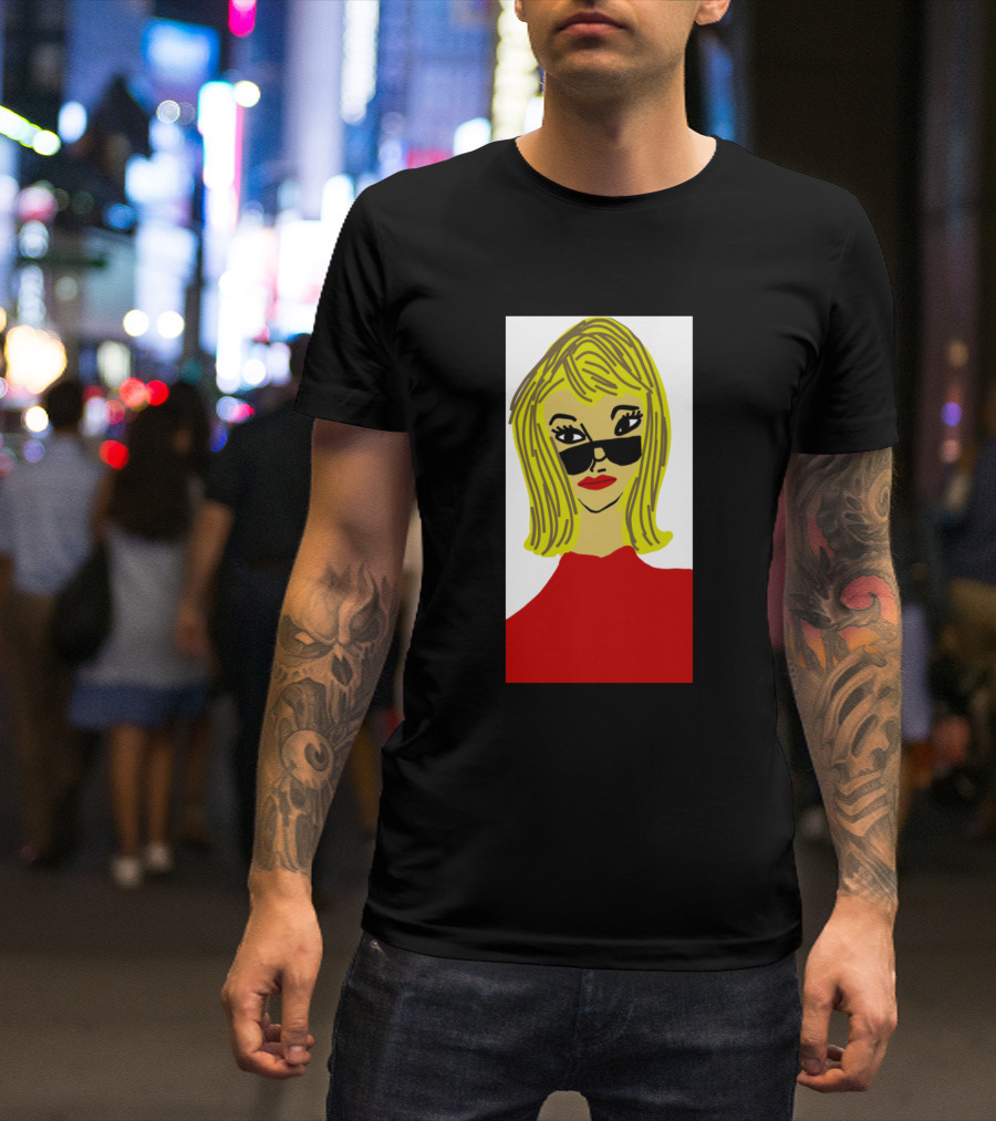 Girl Face With Blonde Hair And Sunglasses T-Shirt