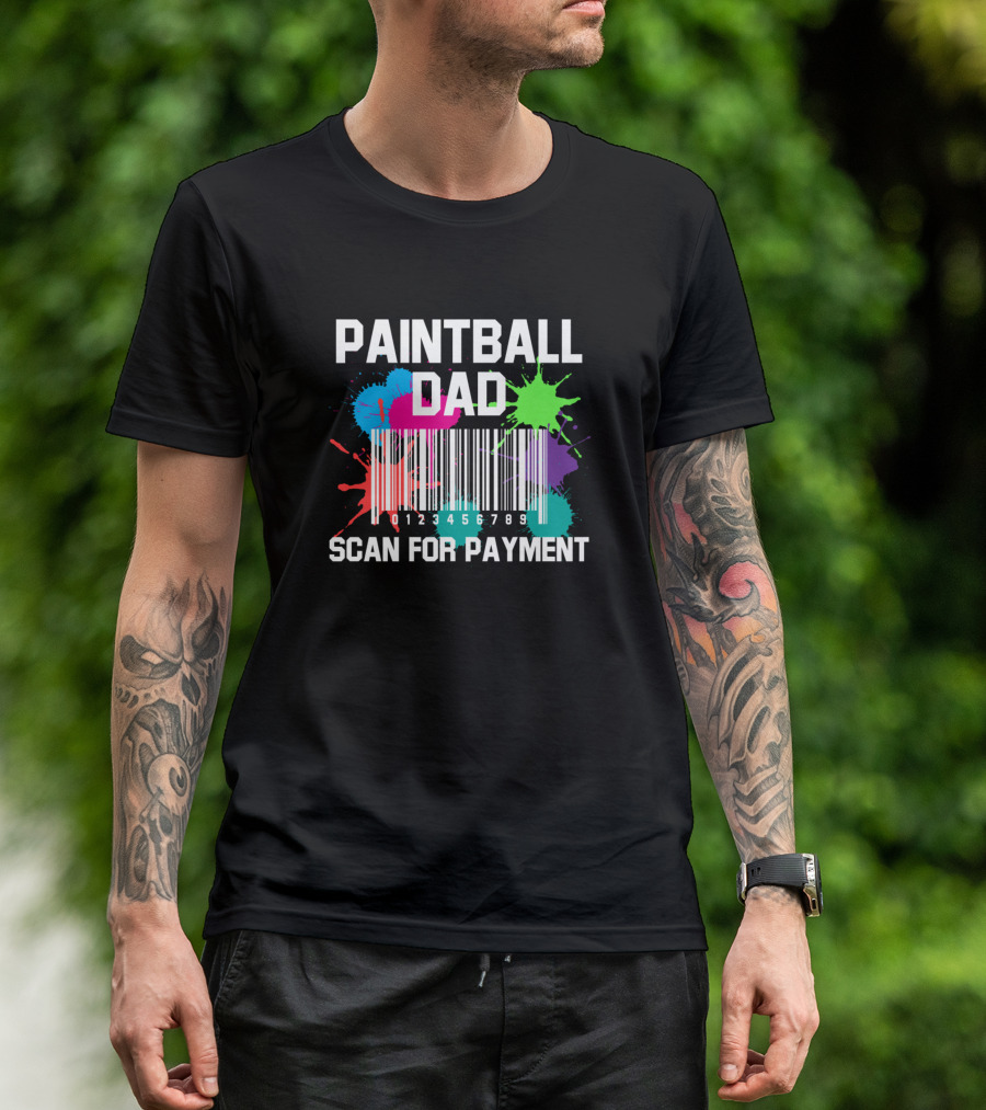 Paintball Dad Scan For Payment Barcode T-Shirt