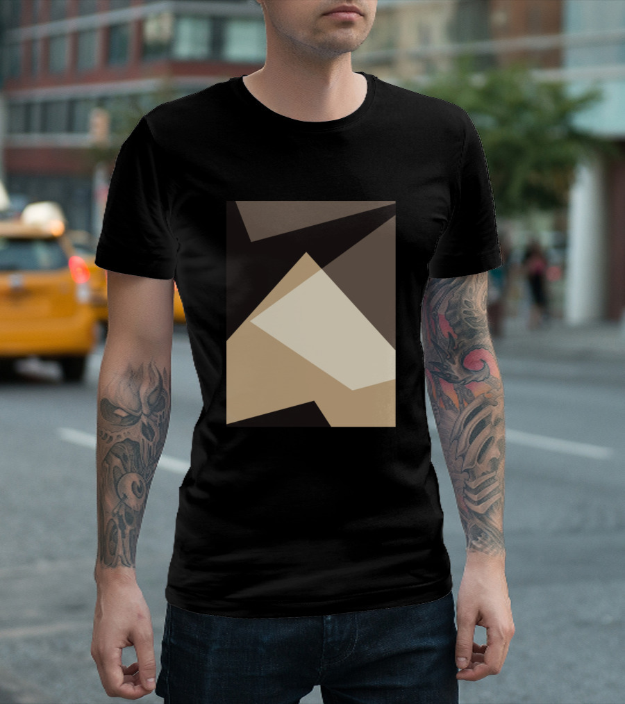 Mocha Abstract Geometric Shapes T-Shirt
