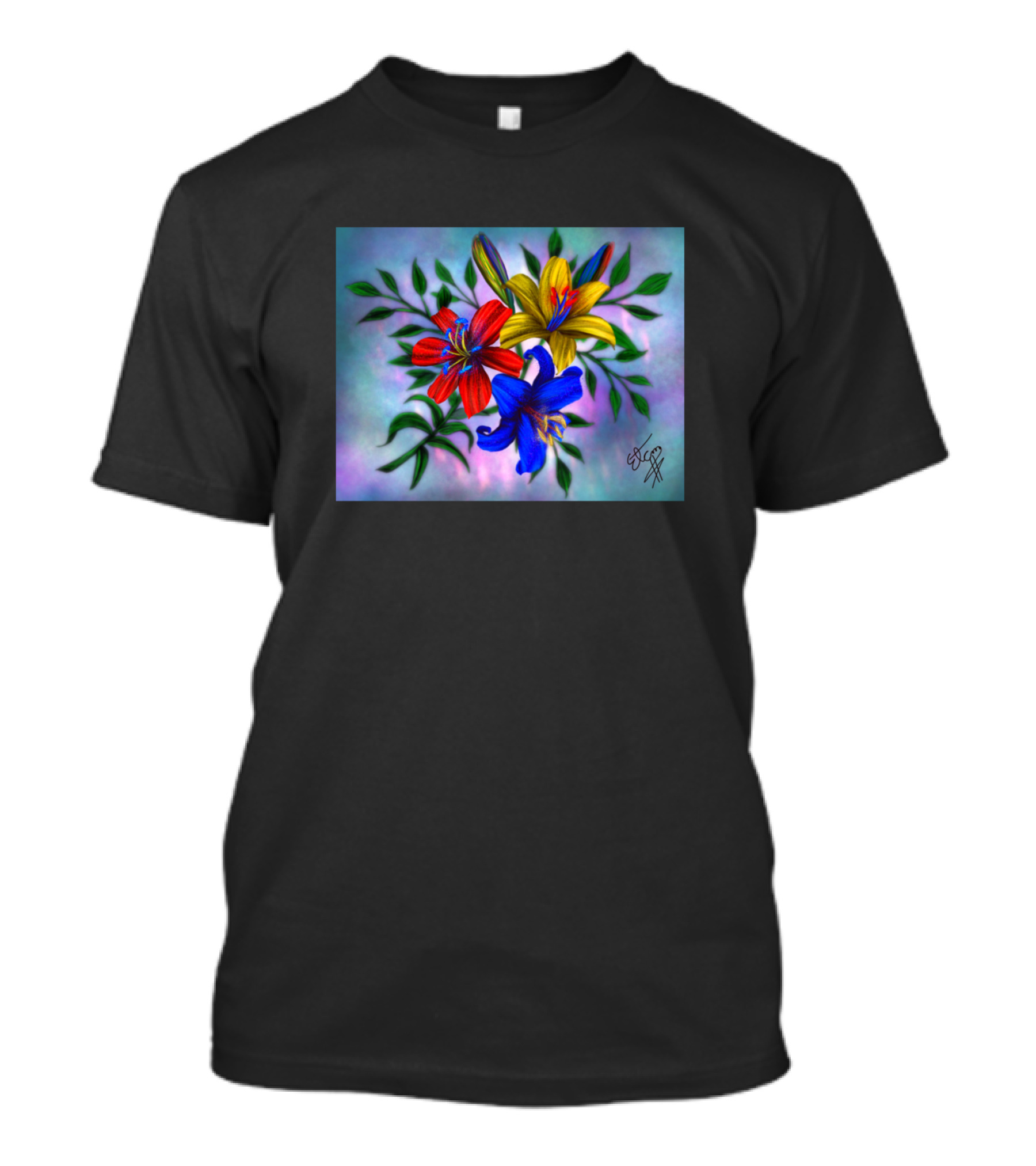Primary Lily Colorful Floral Art By LilyS Rogers T-Shirt